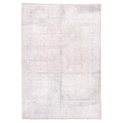 Persian Kaisary Rug in Bright White with Chemical Wash Fade