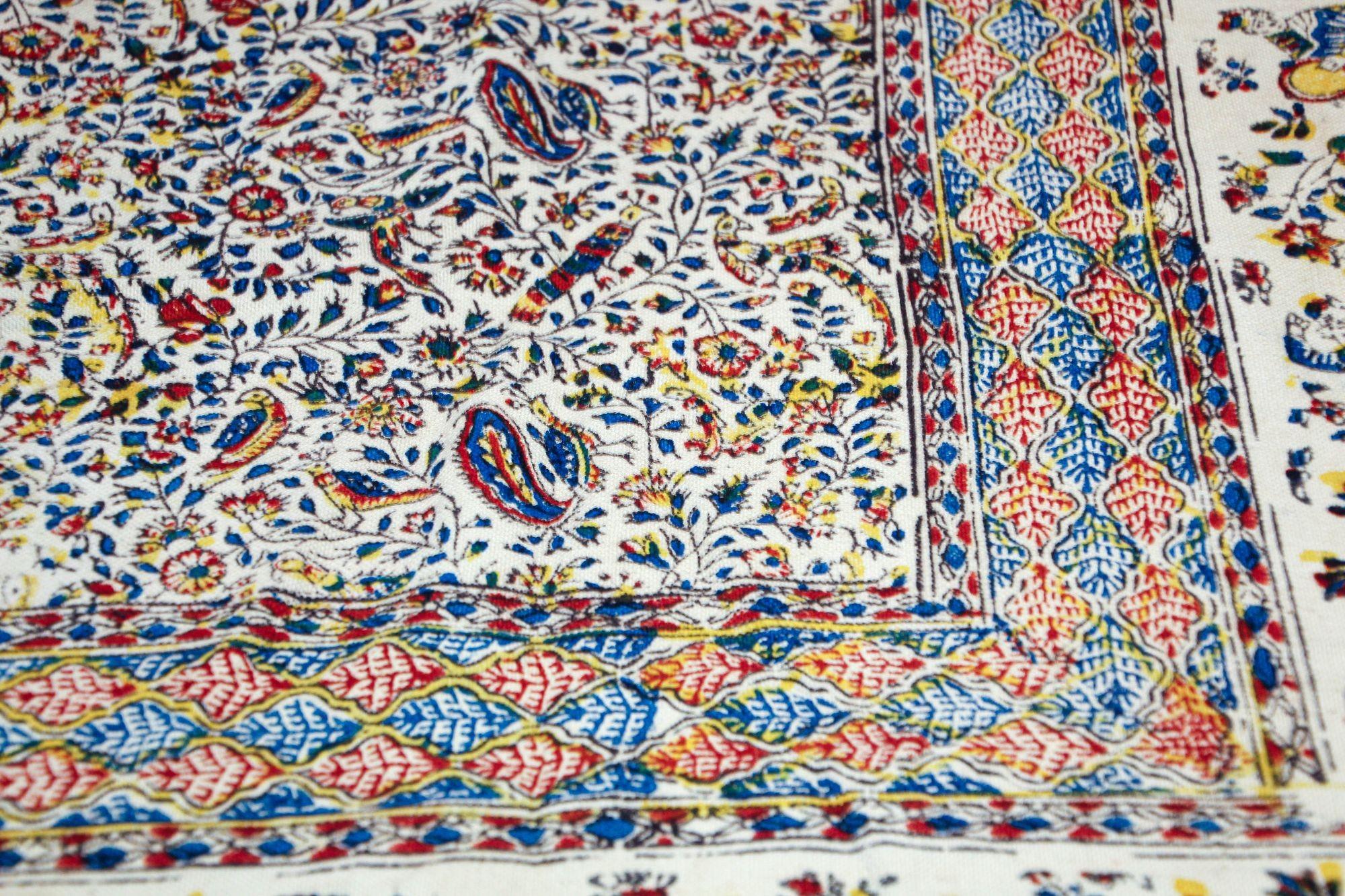 Persian Kalamkar Hand-Blocked Tapestry Textile Isfahan For Sale 5