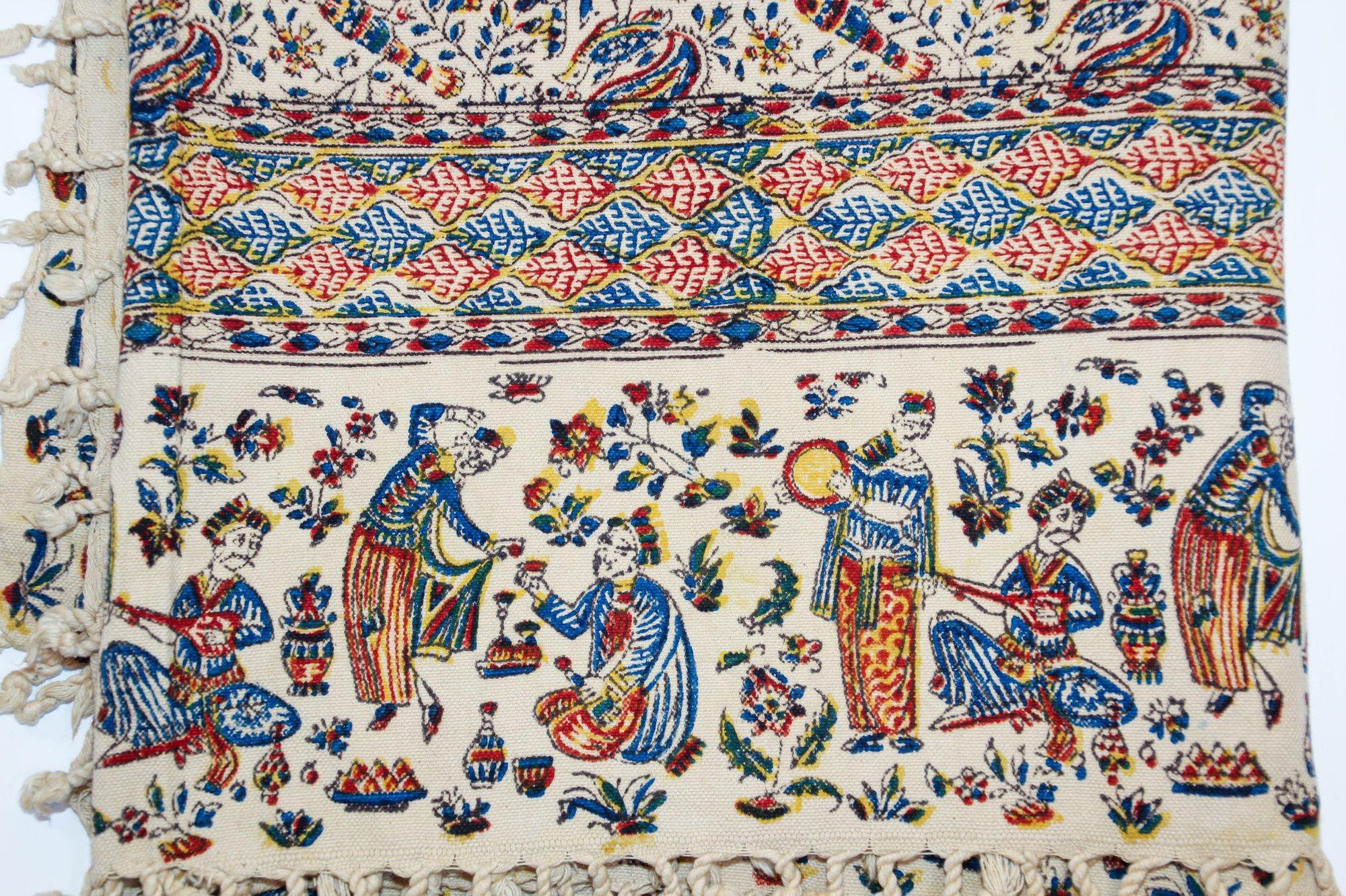 Persischer Kalamkar, handgeblockter Wandteppich, Isfahan, Textil im Angebot 10