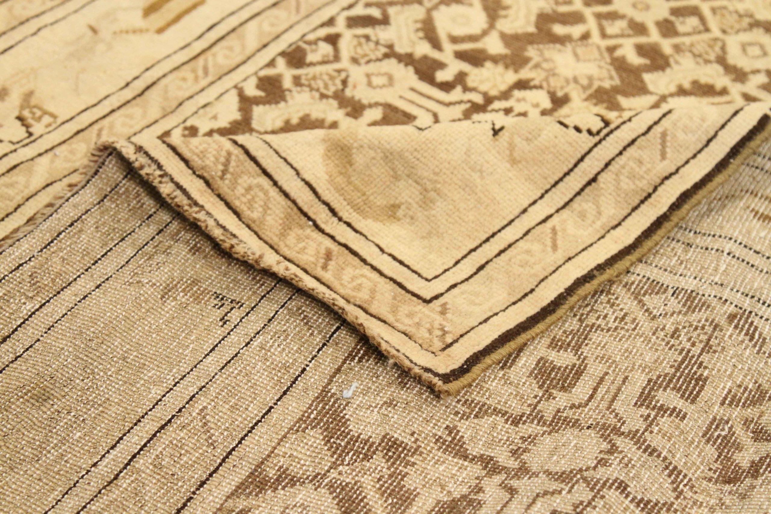 Persischer Karabagh Läufer Teppich - Wolle Braun Elfenbein Design - 75560 (Asiatisch) im Angebot