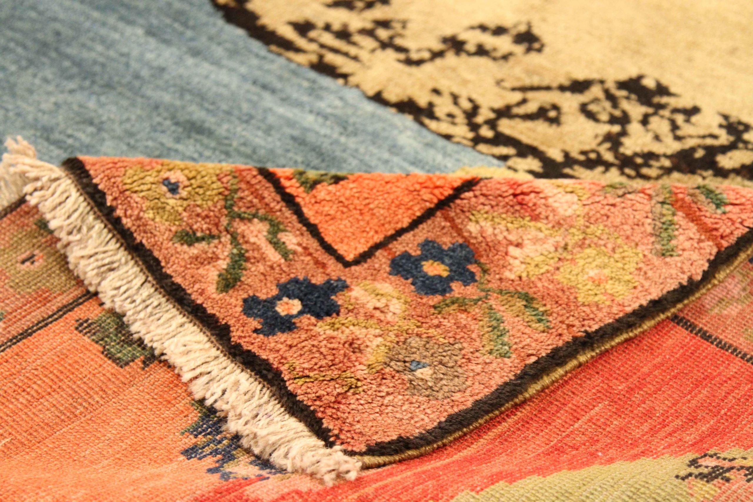 Persischer Karabagh Small Rug - Wolle Blau Rot Gelb Design - 76042 (Irakisch) im Angebot