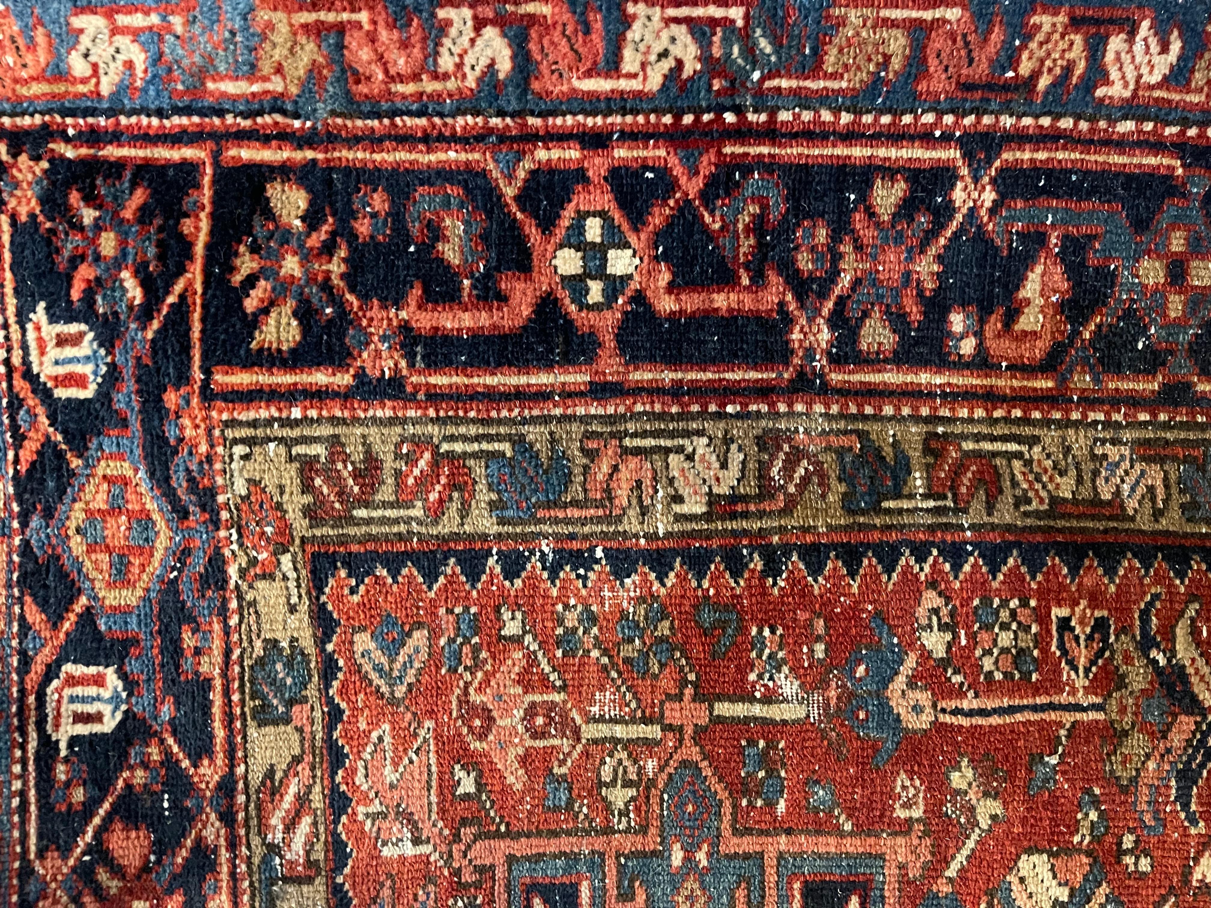 Wool Persian Karaja Design Area Rug, Early 20th Century For Sale
