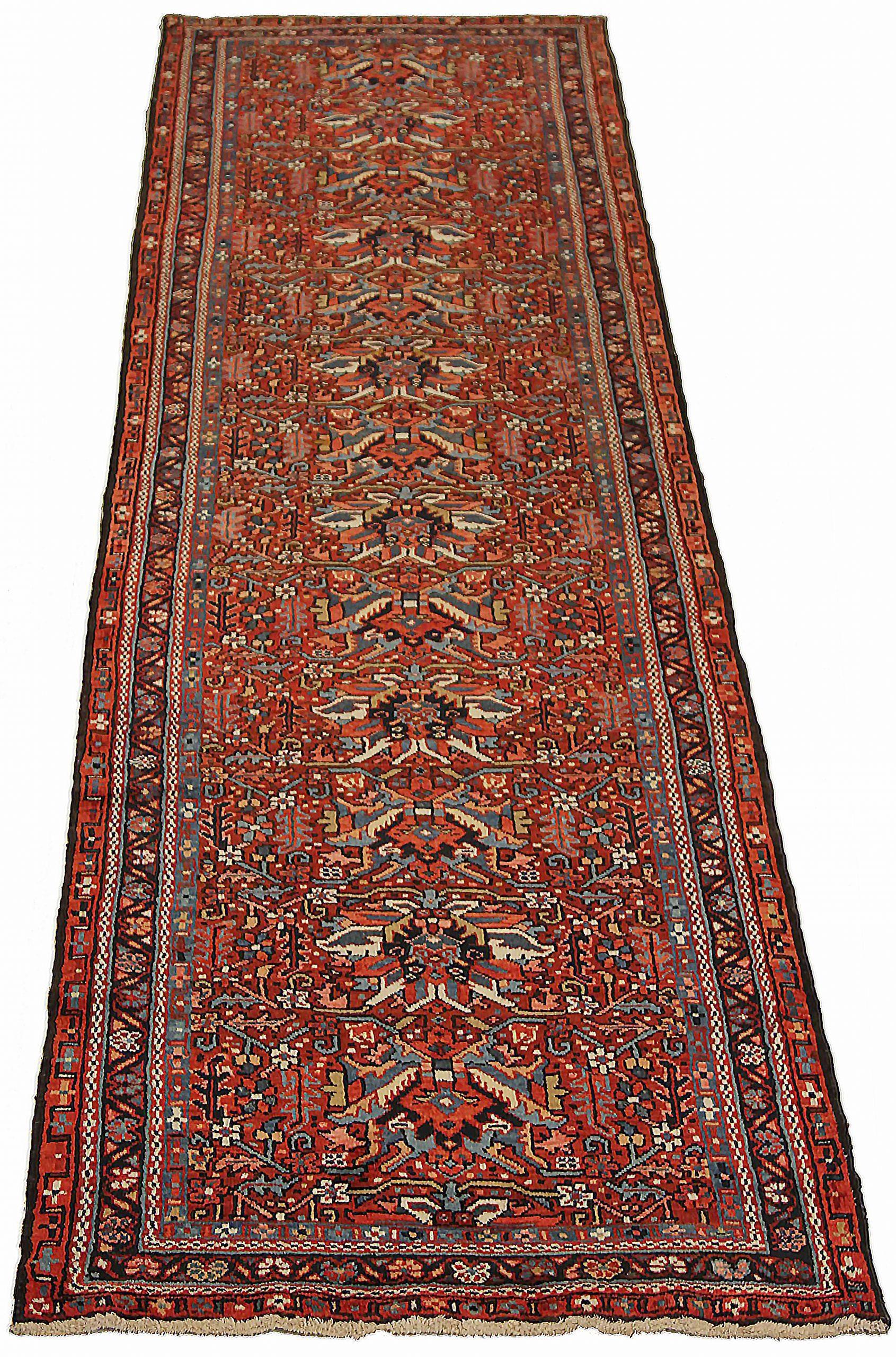 Discover the elegance of Persian Karajeh featuring Runner Rug in Circa 1880. Designed with Wool and BlueIvoryRed, this exclusive design is perfect for enhancing your space.