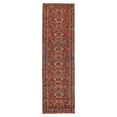 Persian Karajeh Runner Rug - Wool Blue Ivory Red 73545
