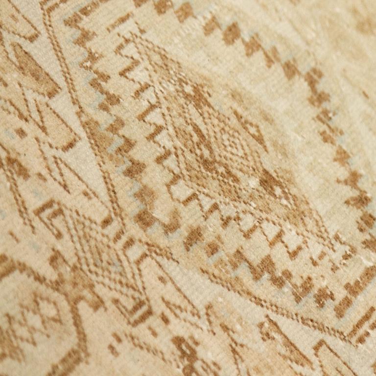 Persischer Karajeh Läufer Teppich - Wolle Braun Elfenbein Design - 92780 (Asiatisch) im Angebot