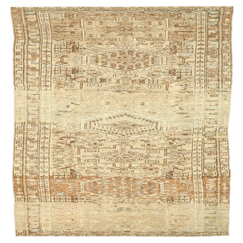 Persischer Karajeh Läufer Teppich - Wolle Braun Elfenbein Design - 92780