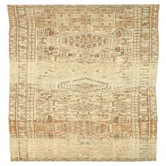 Persischer Karajeh Läufer Teppich - Wolle Braun Elfenbein Design - 92780