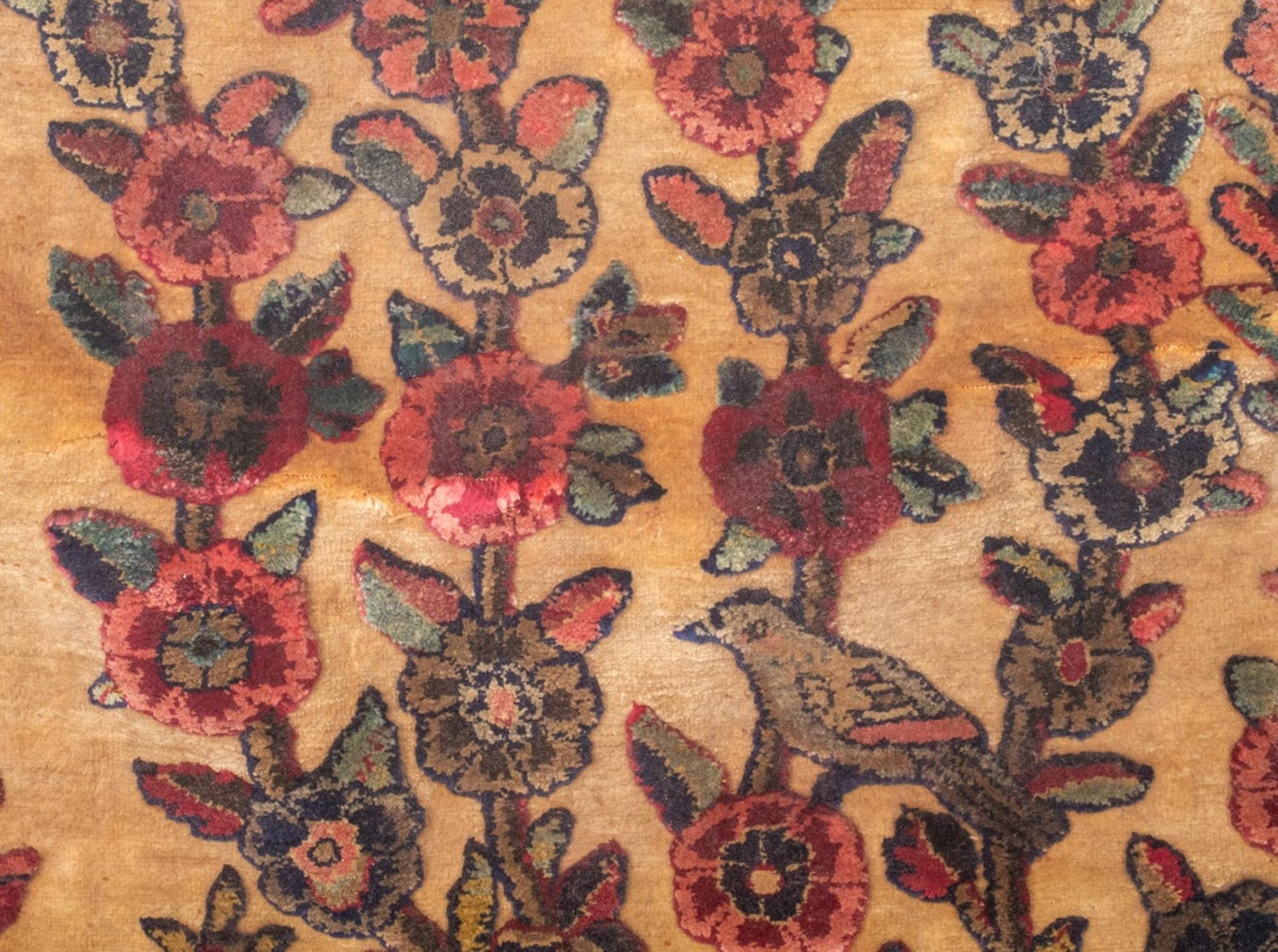 20th Century Persian Kashan Antique Silk Pictorial Rug, Framed