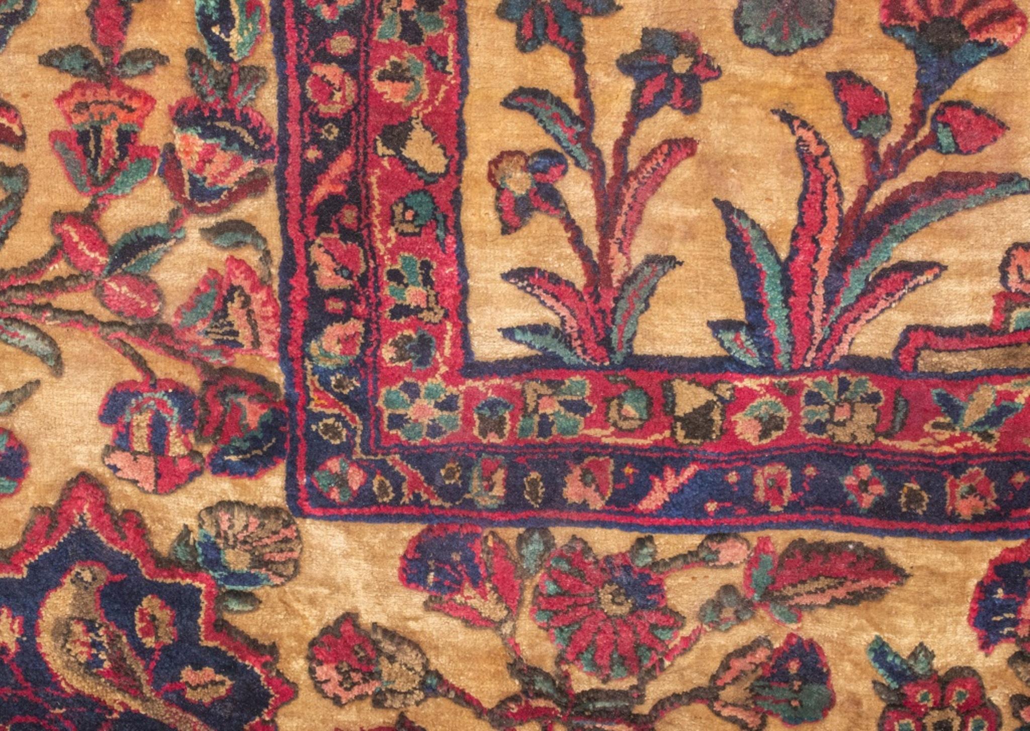 Persian Kashan Antique Silk Pictorial Rug, Framed 2