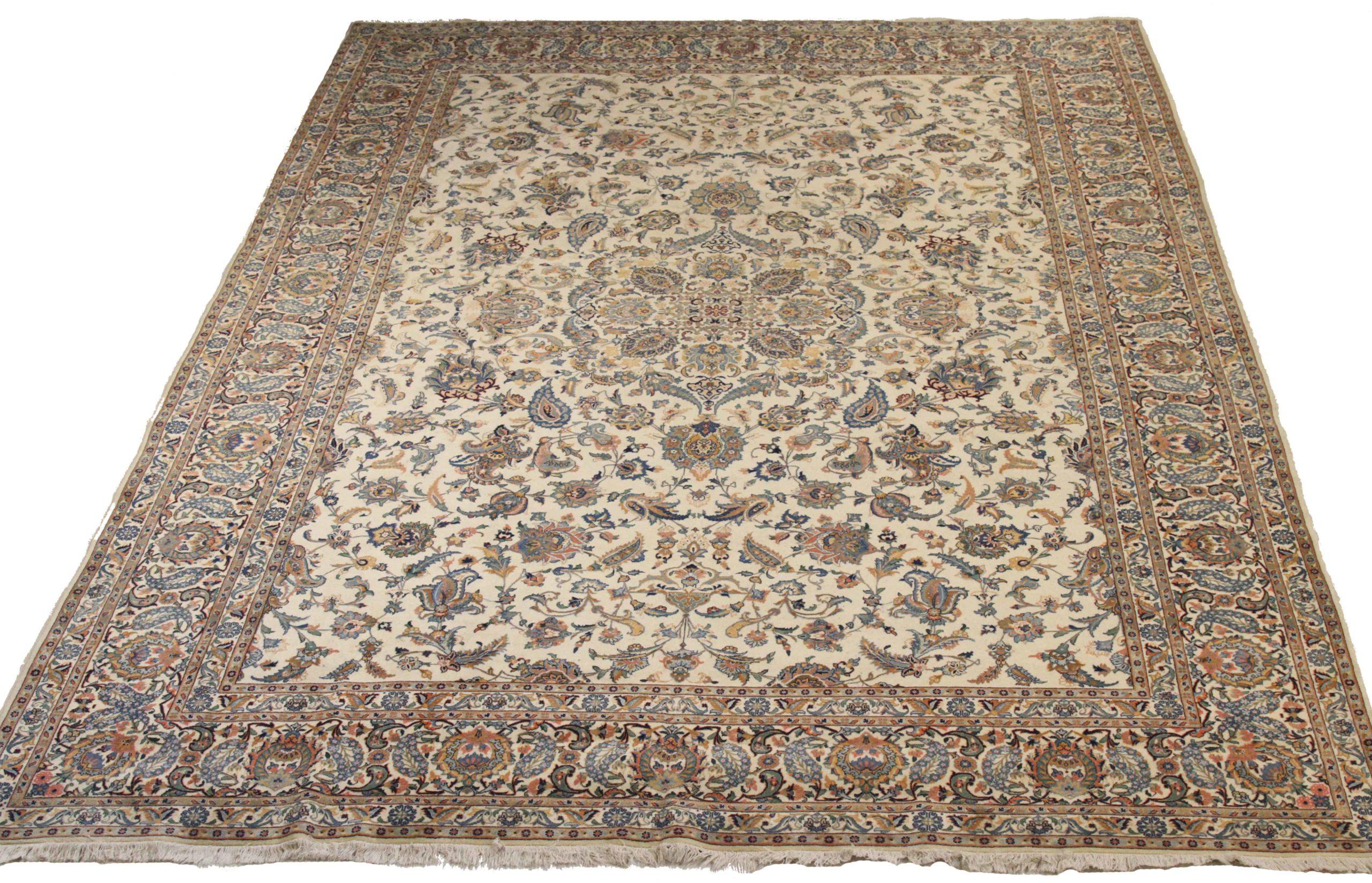 Discover the elegance of Persian Kashan featuring Area Rugs in Circa 1880. Designed with Wool and Ivory, this exclusive design is perfect for enhancing your space.