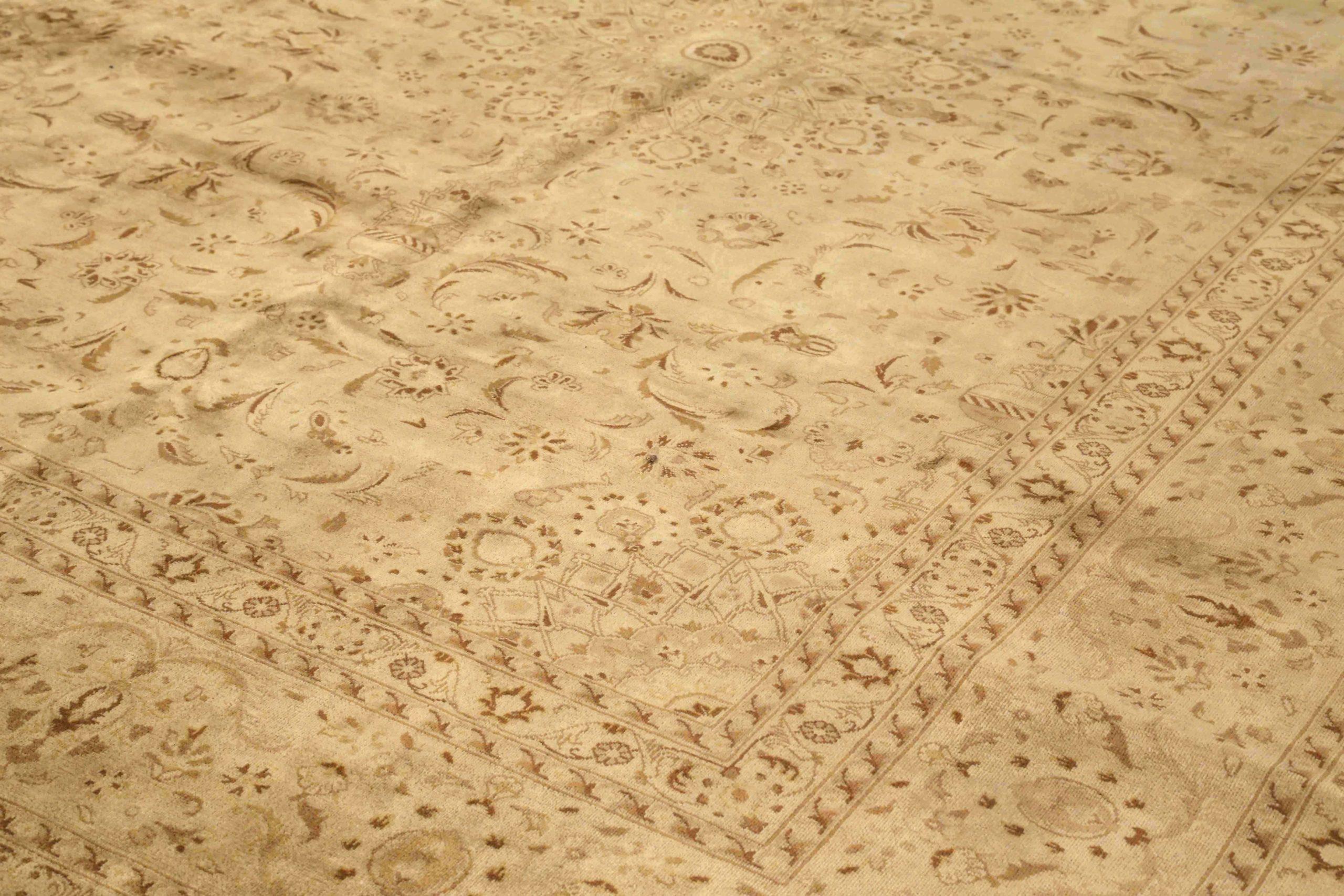 Persische Kashan Teppiche Circa 1910 - Wolle Brown Elfenbein 73292 im Zustand „Hervorragend“ im Angebot in Dallas, TX