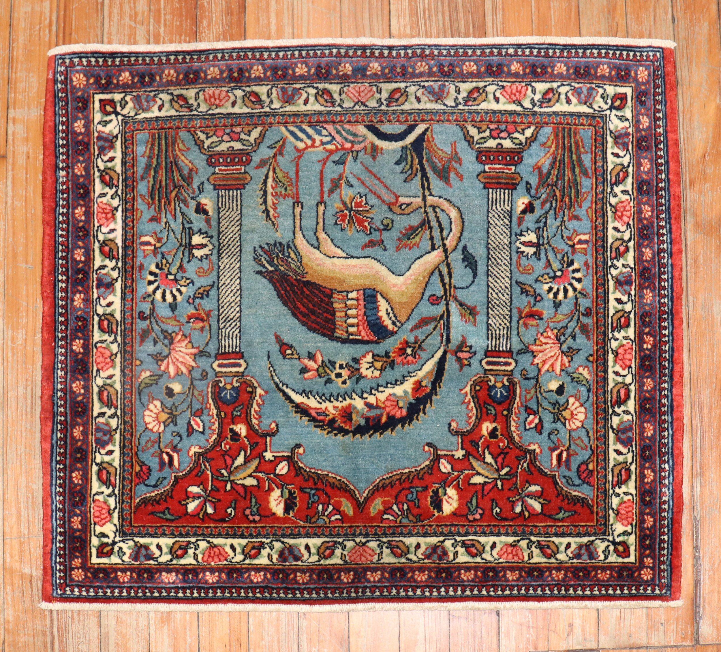 An early 20th Century Persian Kashan rug

Measures: 1'3'' x 2'6''.

 