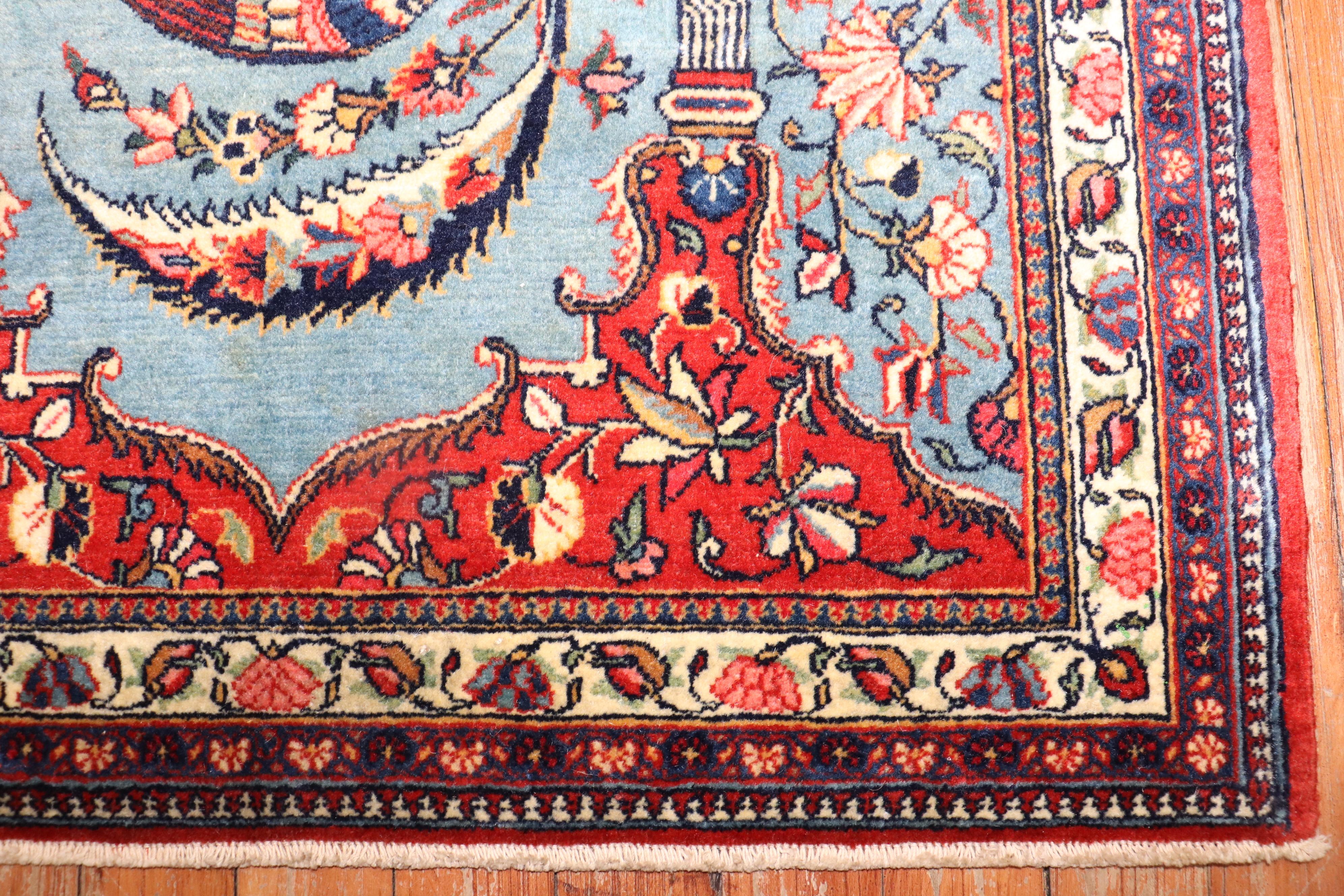 Hand-Knotted Persian Kashan Rug For Sale