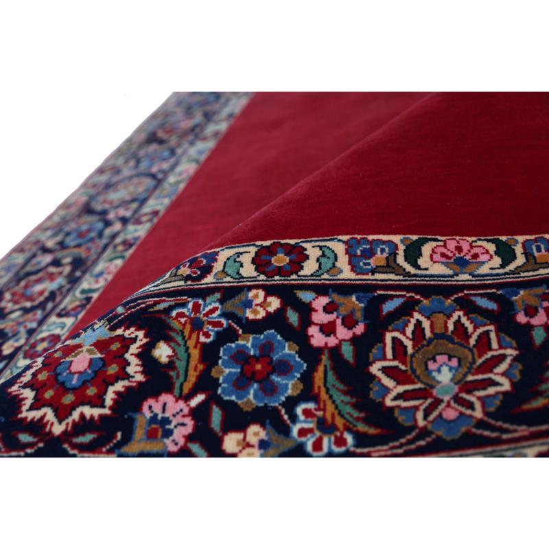 Persischer Kashan-Läufer aus Wolle – rotes Design – 97391 (Asiatisch) im Angebot