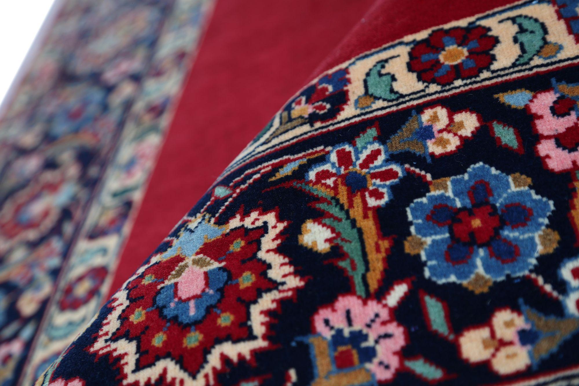 Persischer Kashan-Läufer aus Wolle – rotes Design – 97391 (20. Jahrhundert) im Angebot