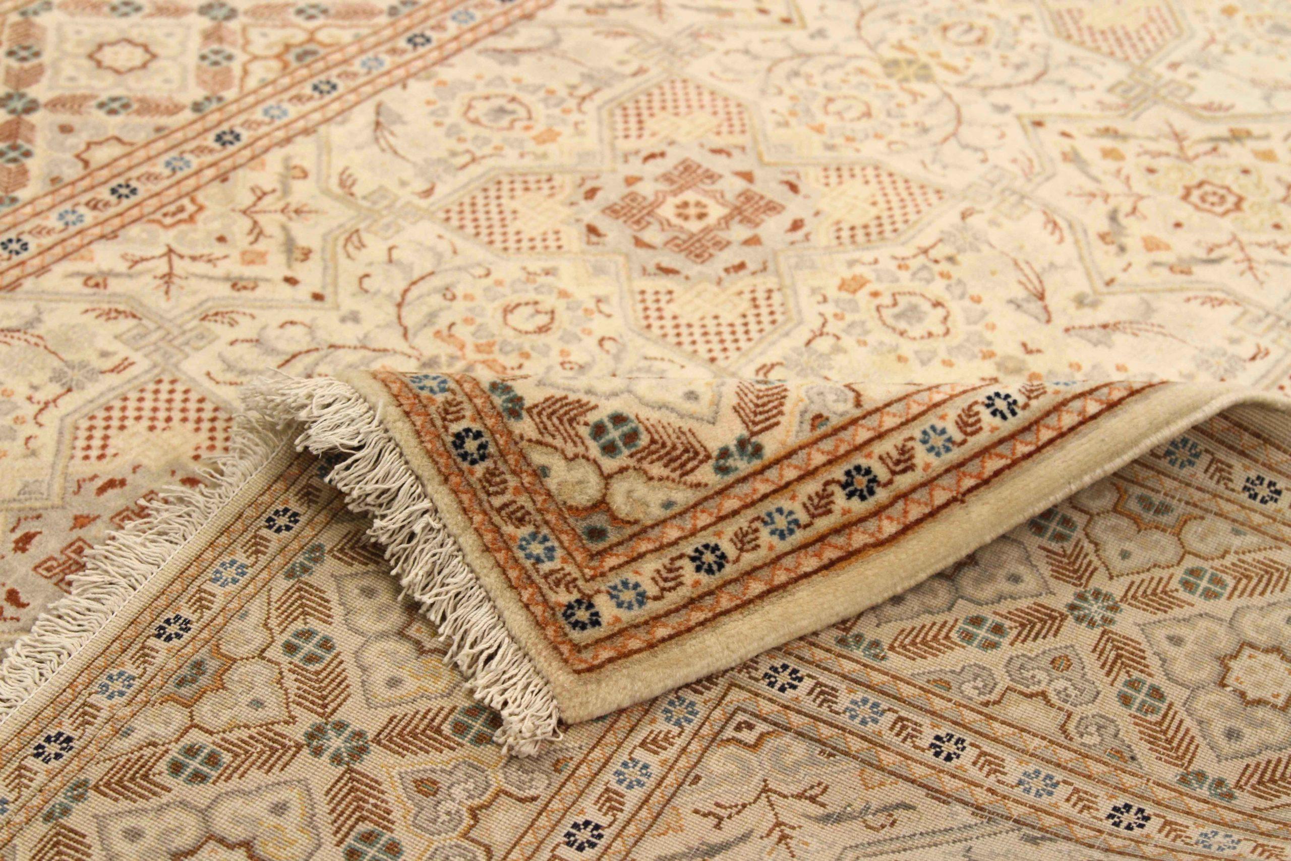 Persischer Kashan Small Rug CIRCA 1940 - Wolle Elfenbein Rot Gelb Design - 75032 (Asiatisch) im Angebot