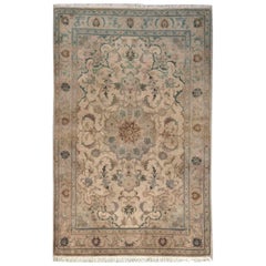 Tappeto persiano Kashan piccolo, circa 1990 - lana blu avorio rosa 70722