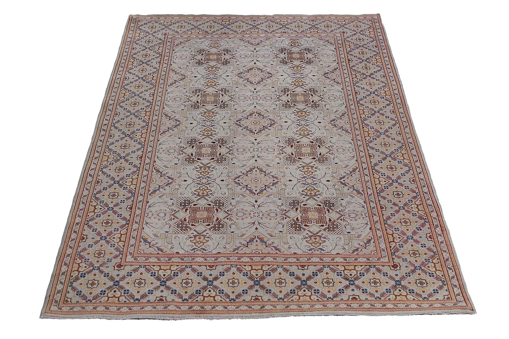 Tappeto persiano Kashan Small - Disegno in lana e avorio - 97108 In condizioni ottime in vendita a Dallas, TX
