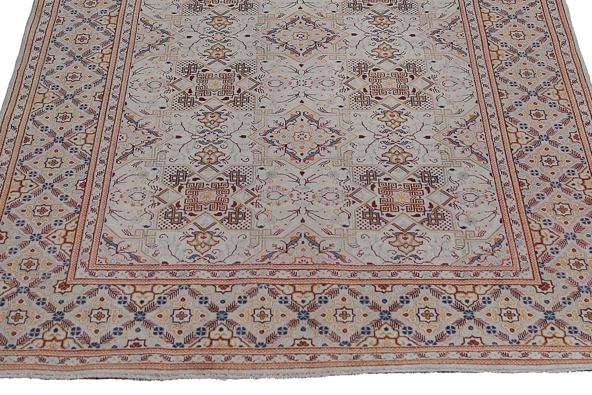 XX secolo Tappeto persiano Kashan Small - Disegno in lana e avorio - 97108 in vendita