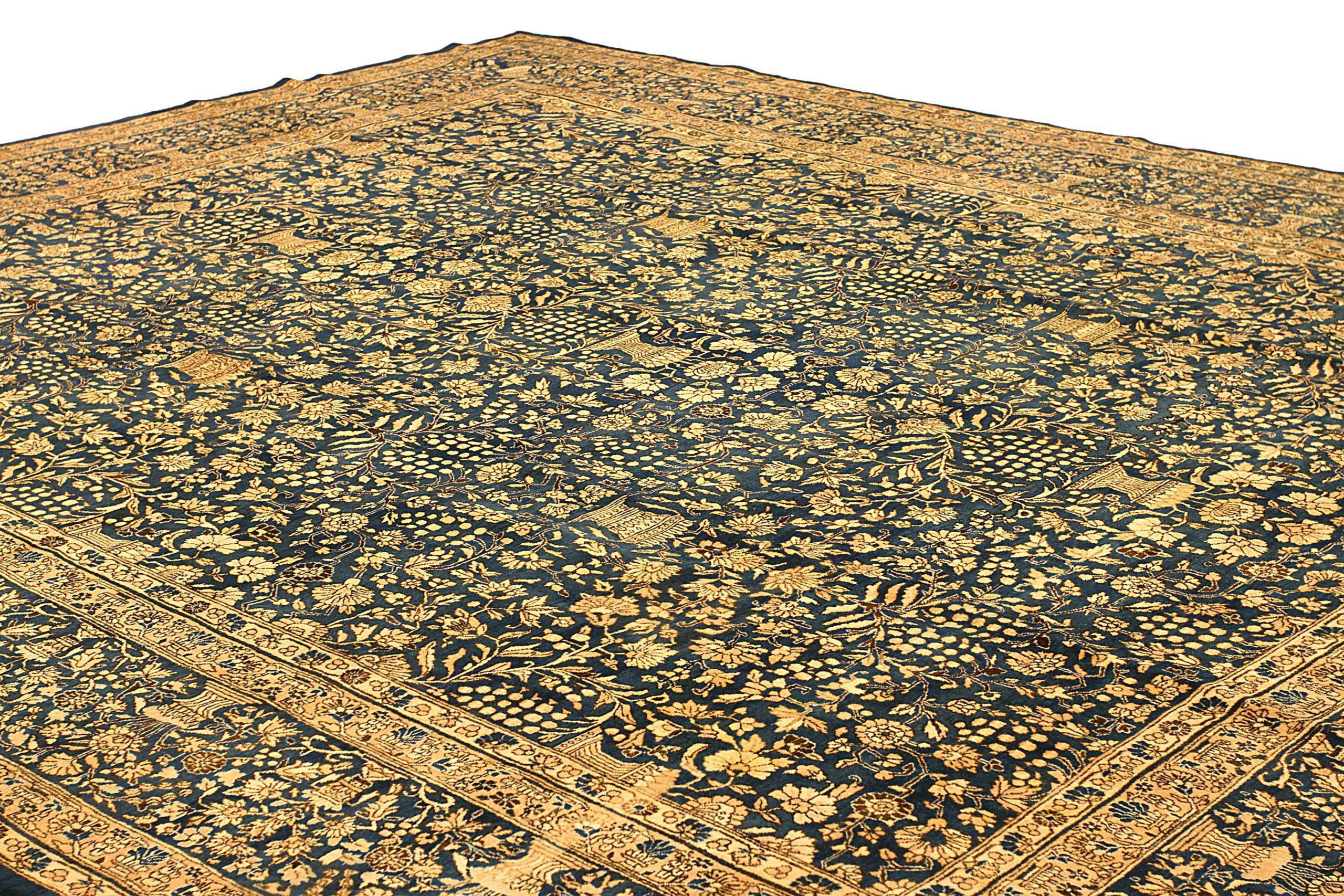 Asian Persian Kerman Area Rugs Circa 1880 - 54126 For Sale