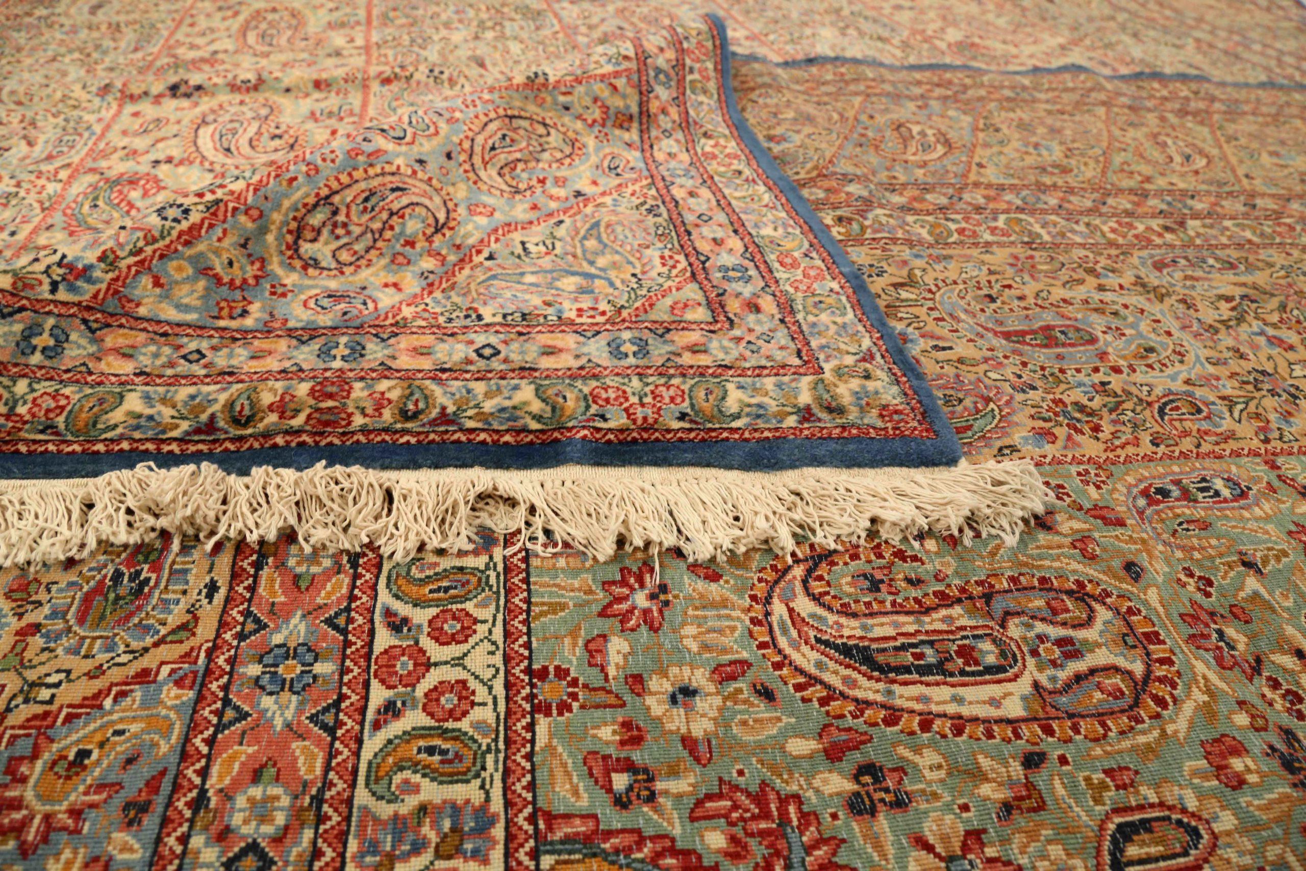 Alfombras Persas Kerman - Lana Diseño Azul Verde Rojo - 75467 en Excelente estado para la venta en Dallas, TX