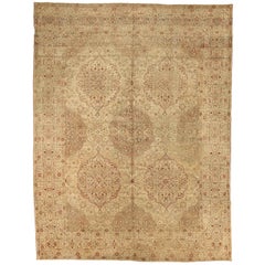 Persische Kerman Bereich Teppiche CIRCA 1880 - Wolle Brown Elfenbein Taupe 73921