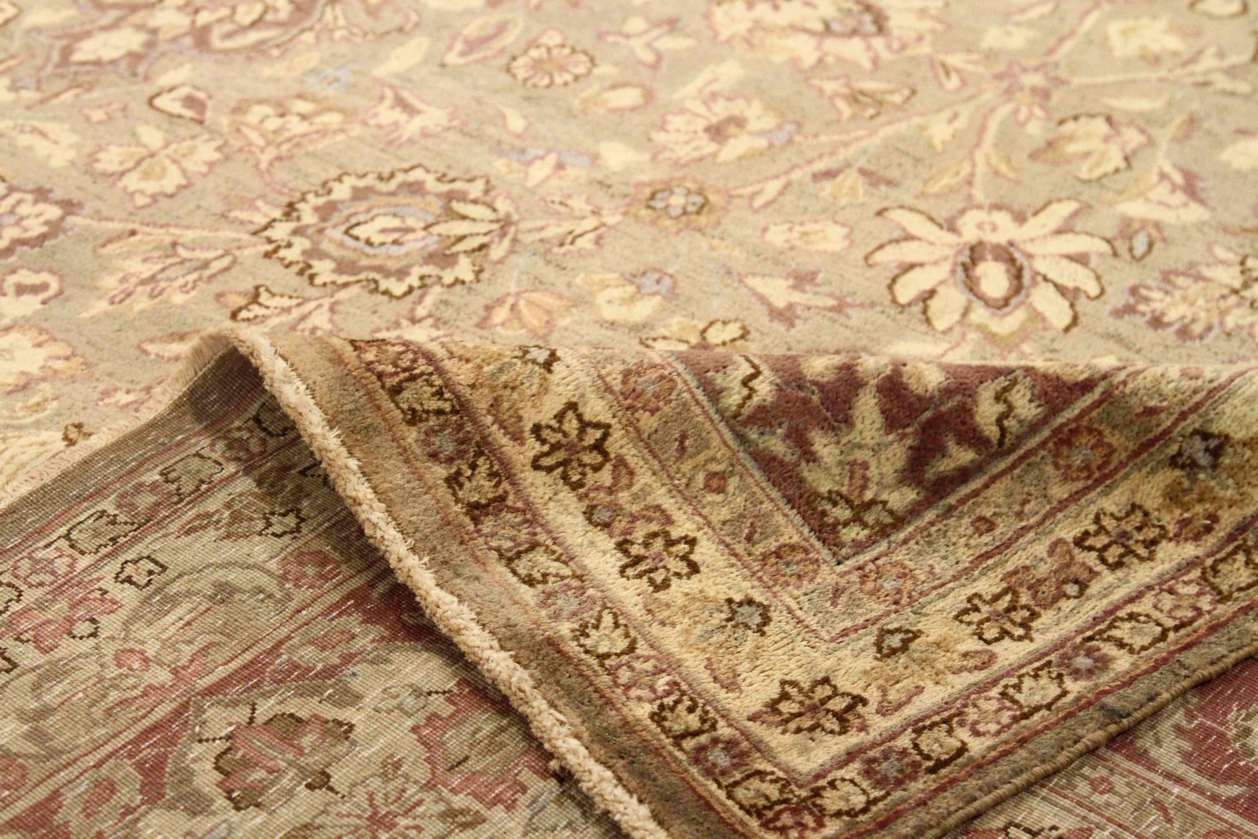 Tappeti persiani Kerman - Lana Avorio Rosso Taupe Design - 75603 In condizioni ottime in vendita a Dallas, TX