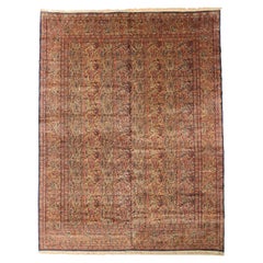 Persian Kerman Area Rugs - Wool Blue Green Red Design - 75467