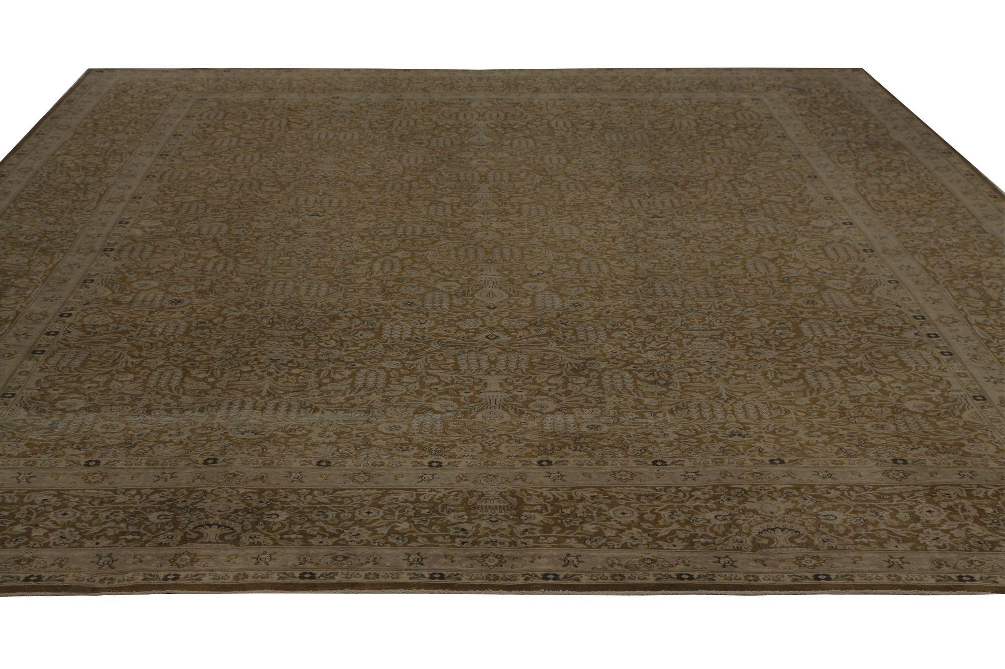 Persische Kerman Area Rugs - Wolle Brown Design - 97221 (Irakisch) im Angebot