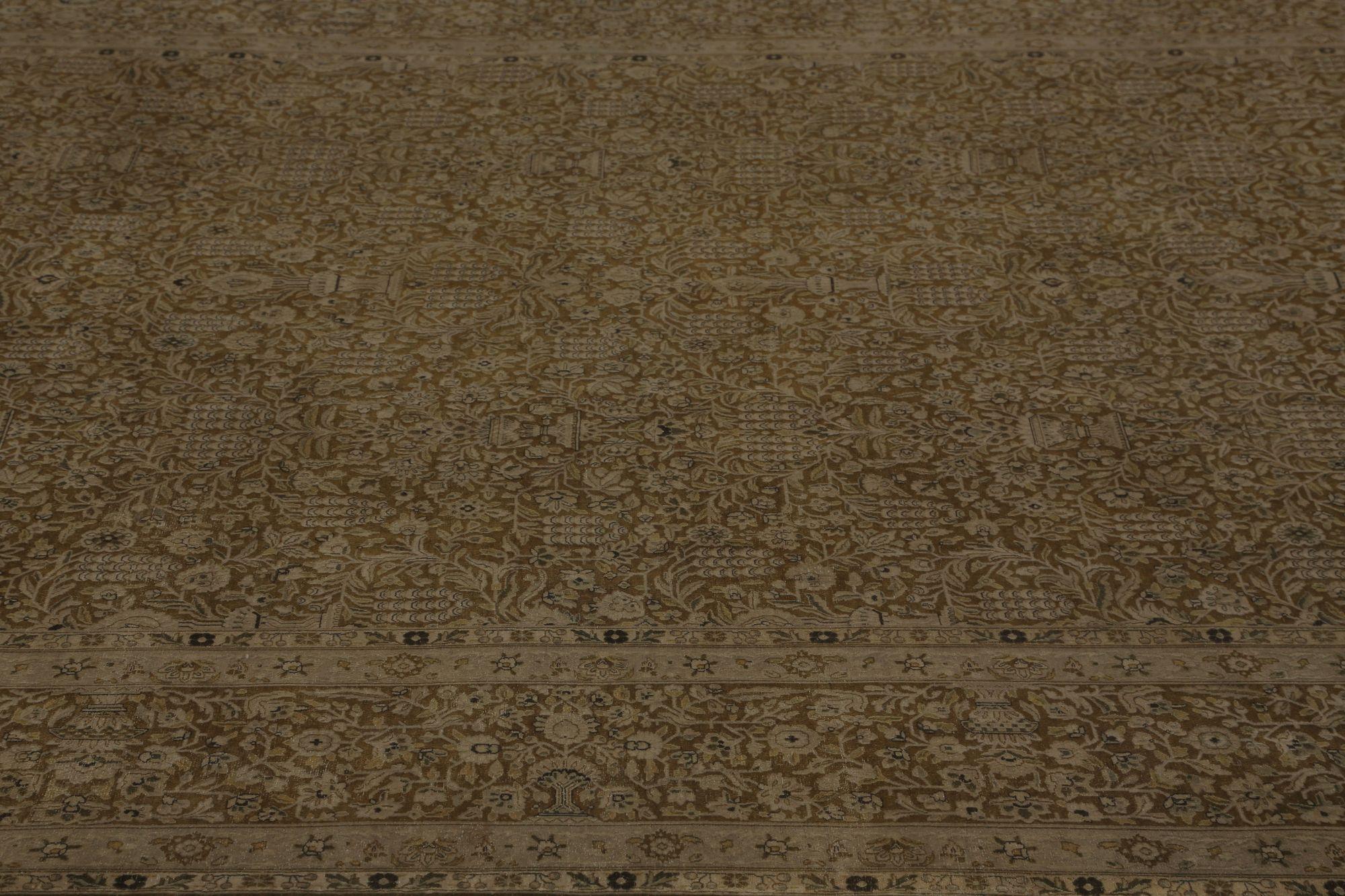 Persische Kerman Area Rugs - Wolle Brown Design - 97221 (20. Jahrhundert) im Angebot