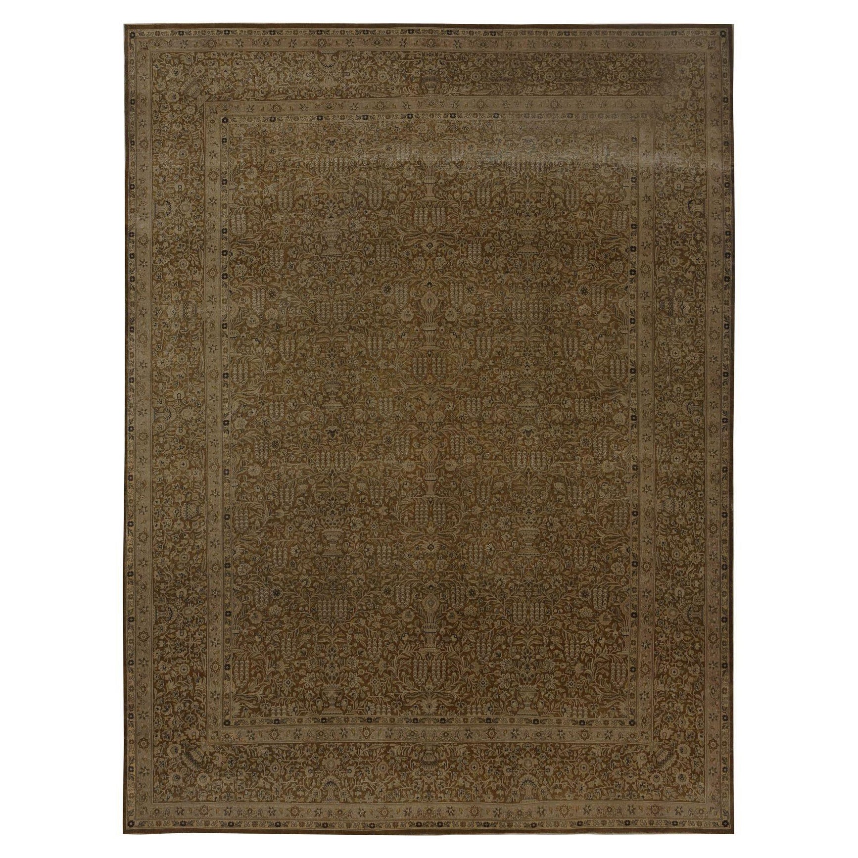 Tappeti persiani Kerman - Design marrone in lana - 97221