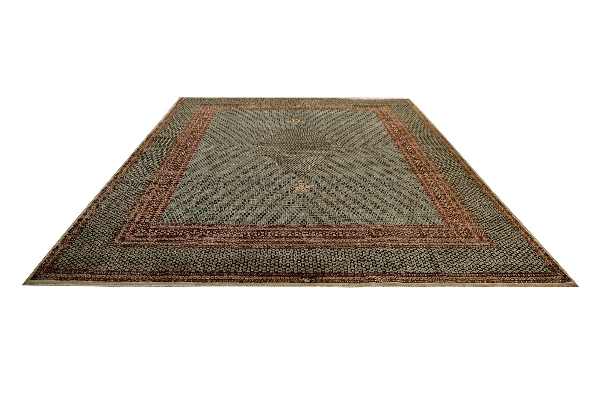 Persische Kerman-Teppiche - Wolle in elfenbeinfarbenem Design - 97198 im Zustand „Hervorragend“ im Angebot in Dallas, TX