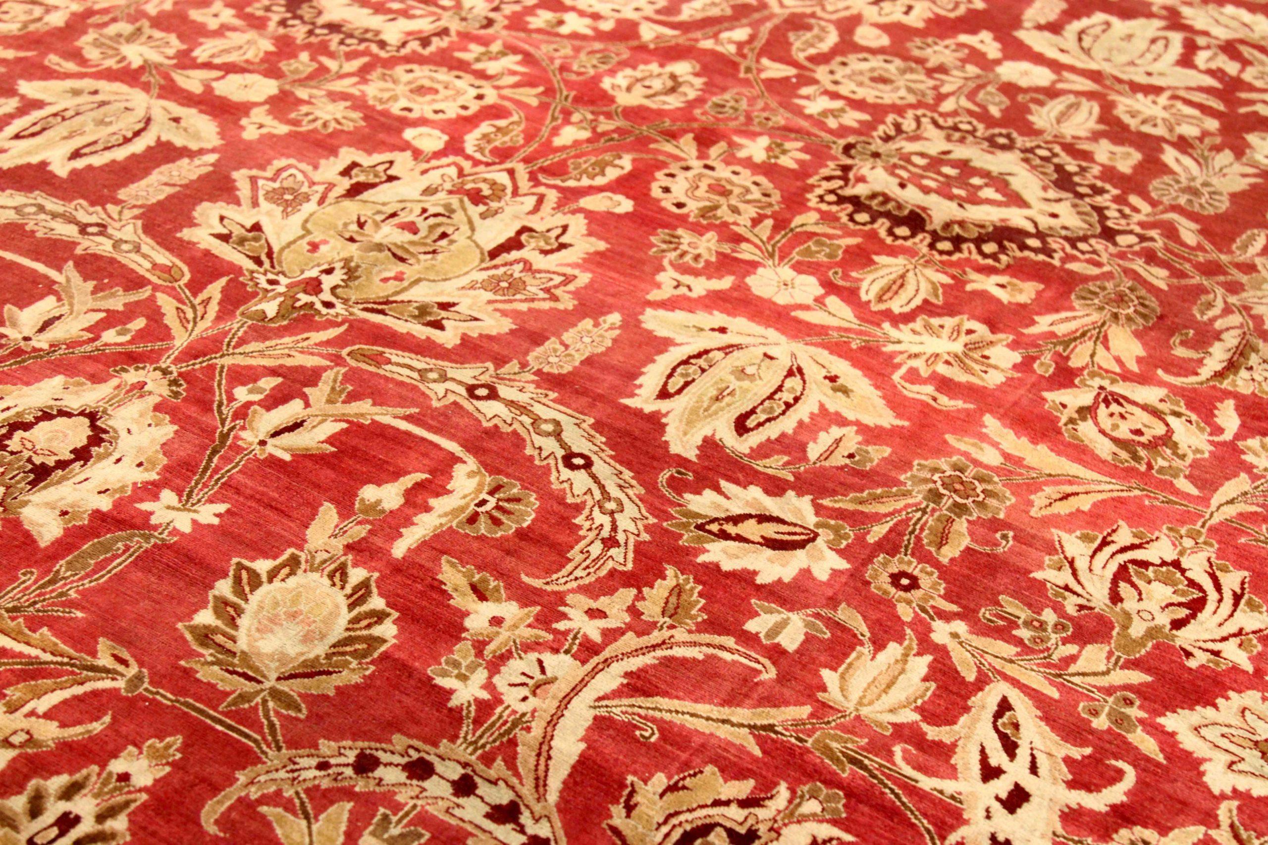 Persische Kerman-Teppiche - Wolle Elfenbeinrot Design - 76022 (Irakisch) im Angebot