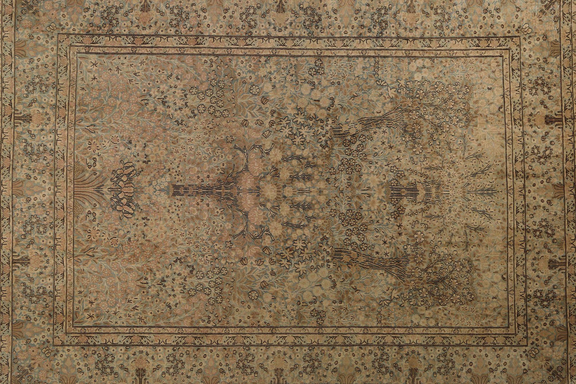 Tappeti persiani Kerman - Lana Avorio Taupe Design - 97404 In condizioni ottime in vendita a Dallas, TX