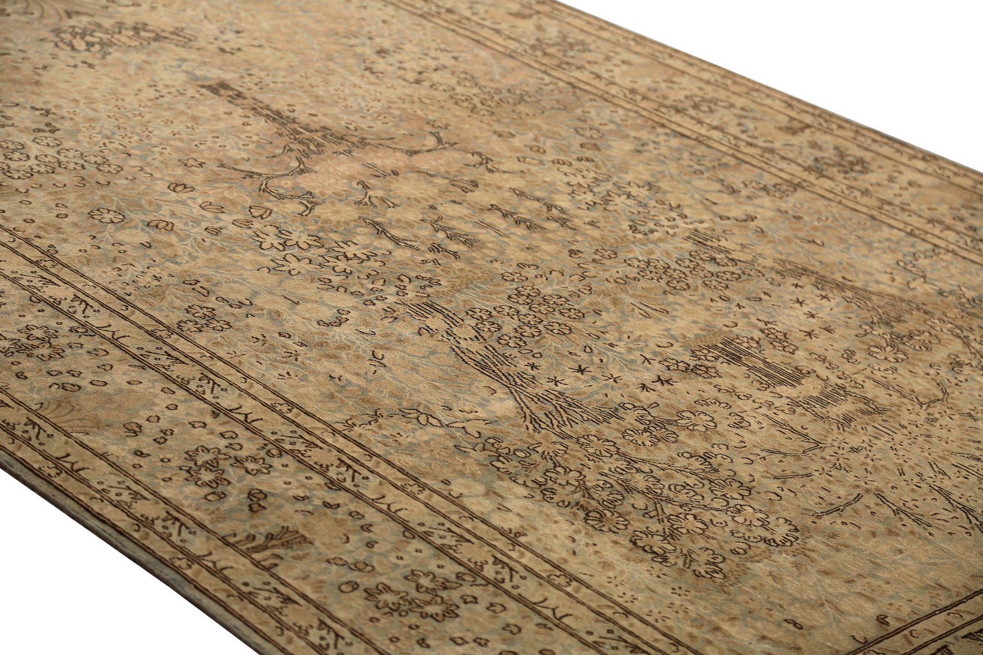 XX secolo Tappeti persiani Kerman - Lana Avorio Taupe Design - 97404 in vendita