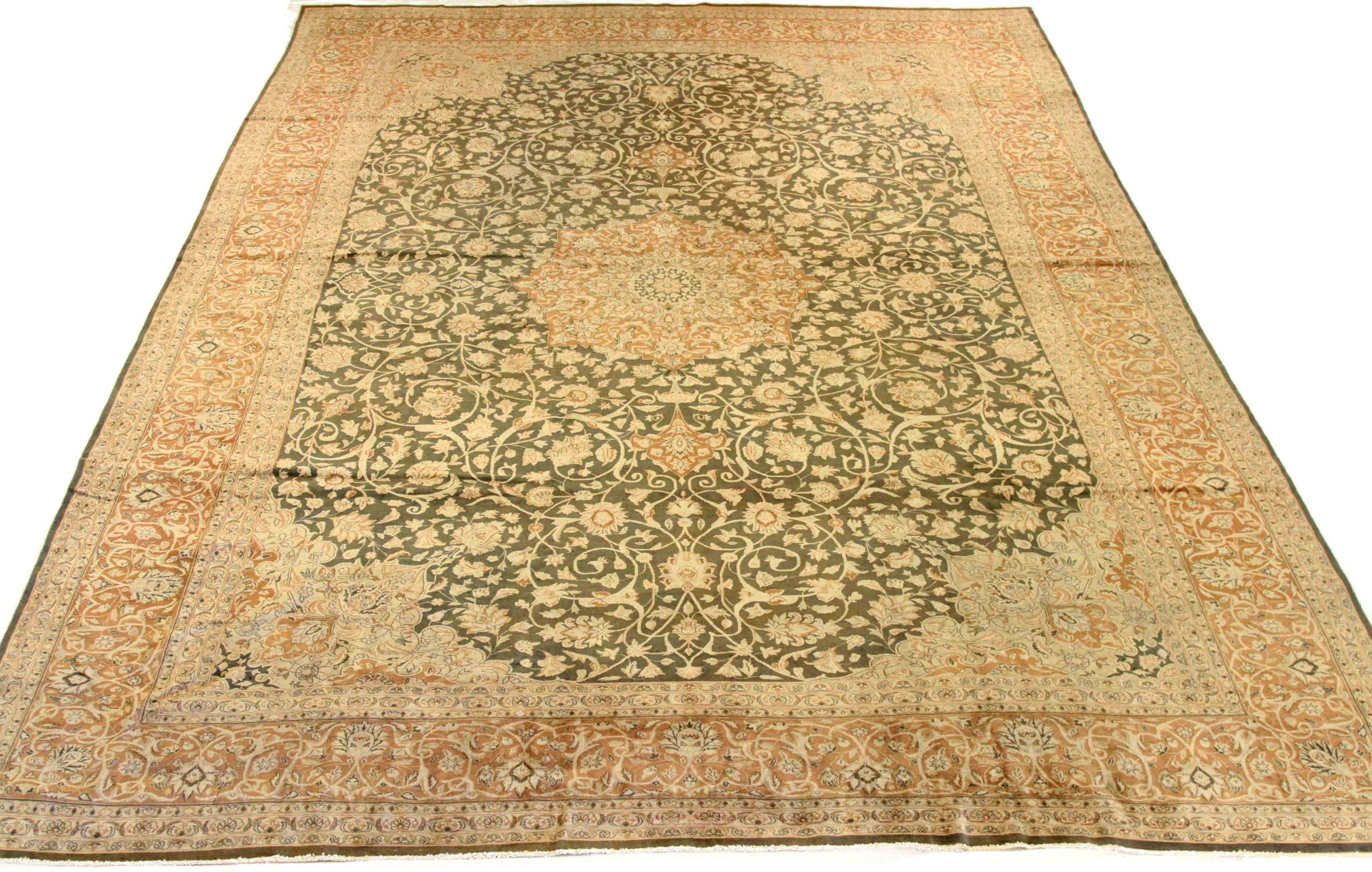 Discover the elegance of Persian Kerman featuring Over Size Rug in Circa 1910. Designed with Wool and BrownIvoryPink, this exclusive design is perfect for enhancing your space.