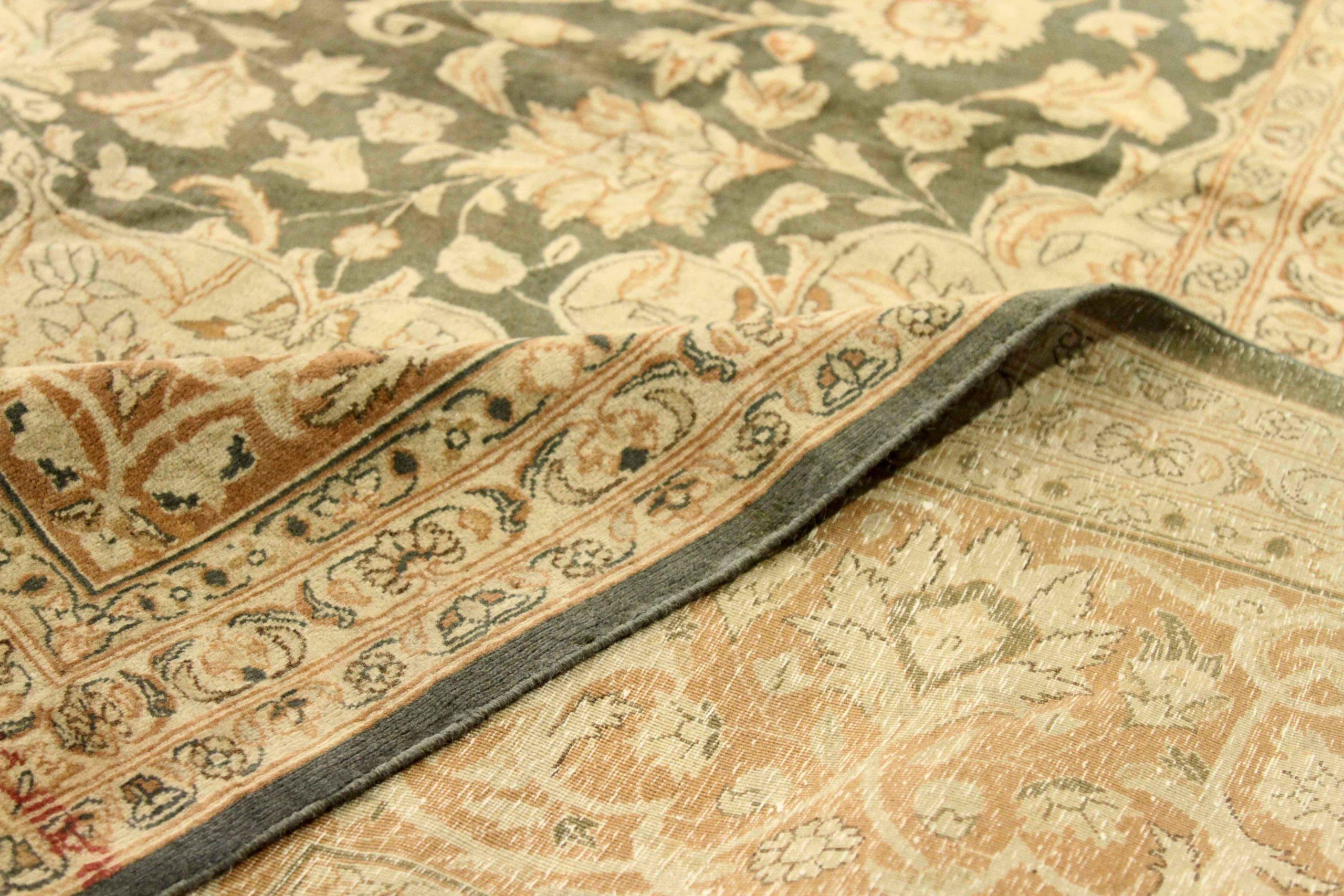 Persian Kerman Over Size Rug Circa 1910 - Wool Brown Ivory Pink Design - 75574 In Excellent Condition For Sale In Dallas, TX