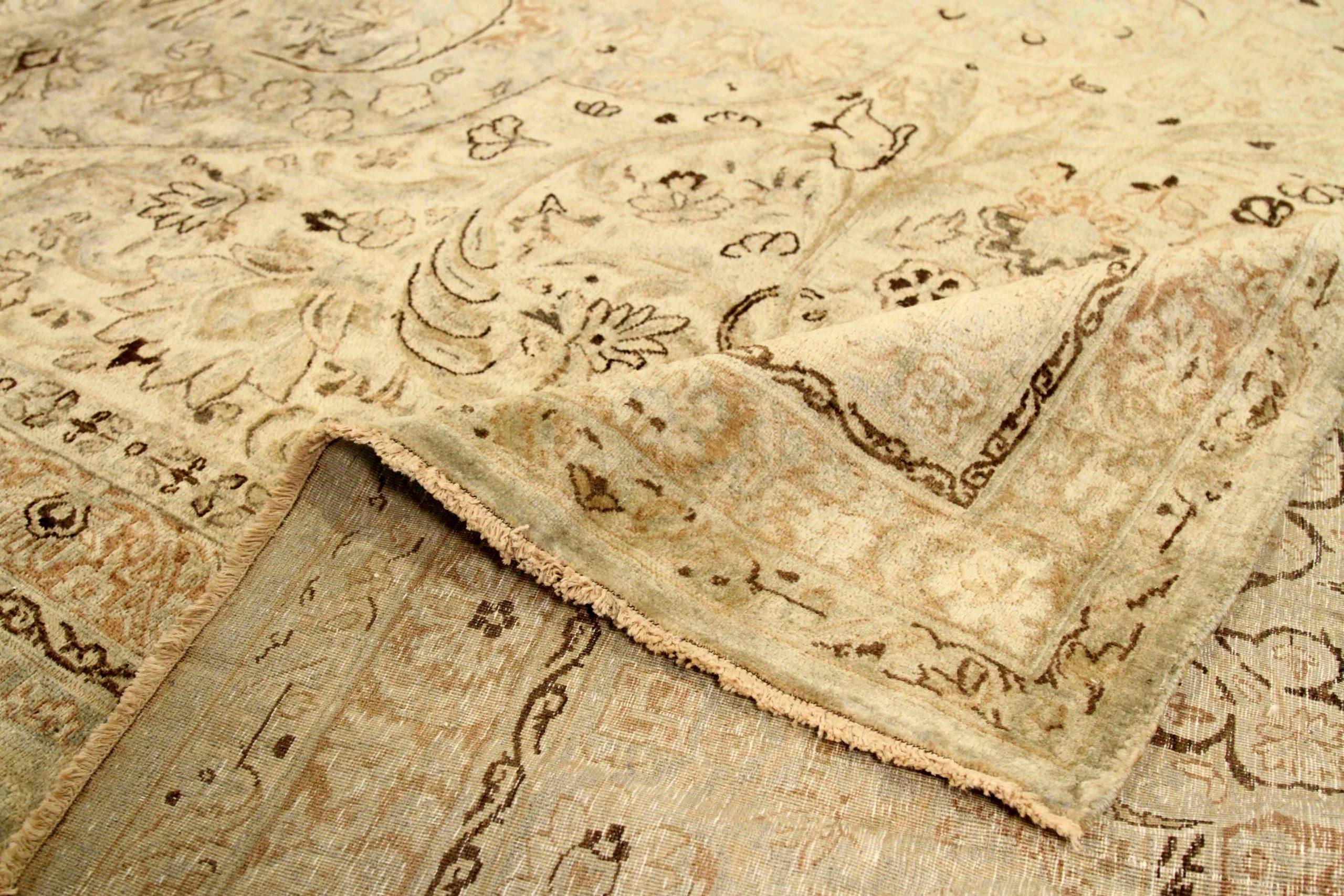 Persischer Kerman Over Size-Teppich - Wolle Grün Elfenbein Design - 75892 im Zustand „Hervorragend“ im Angebot in Dallas, TX