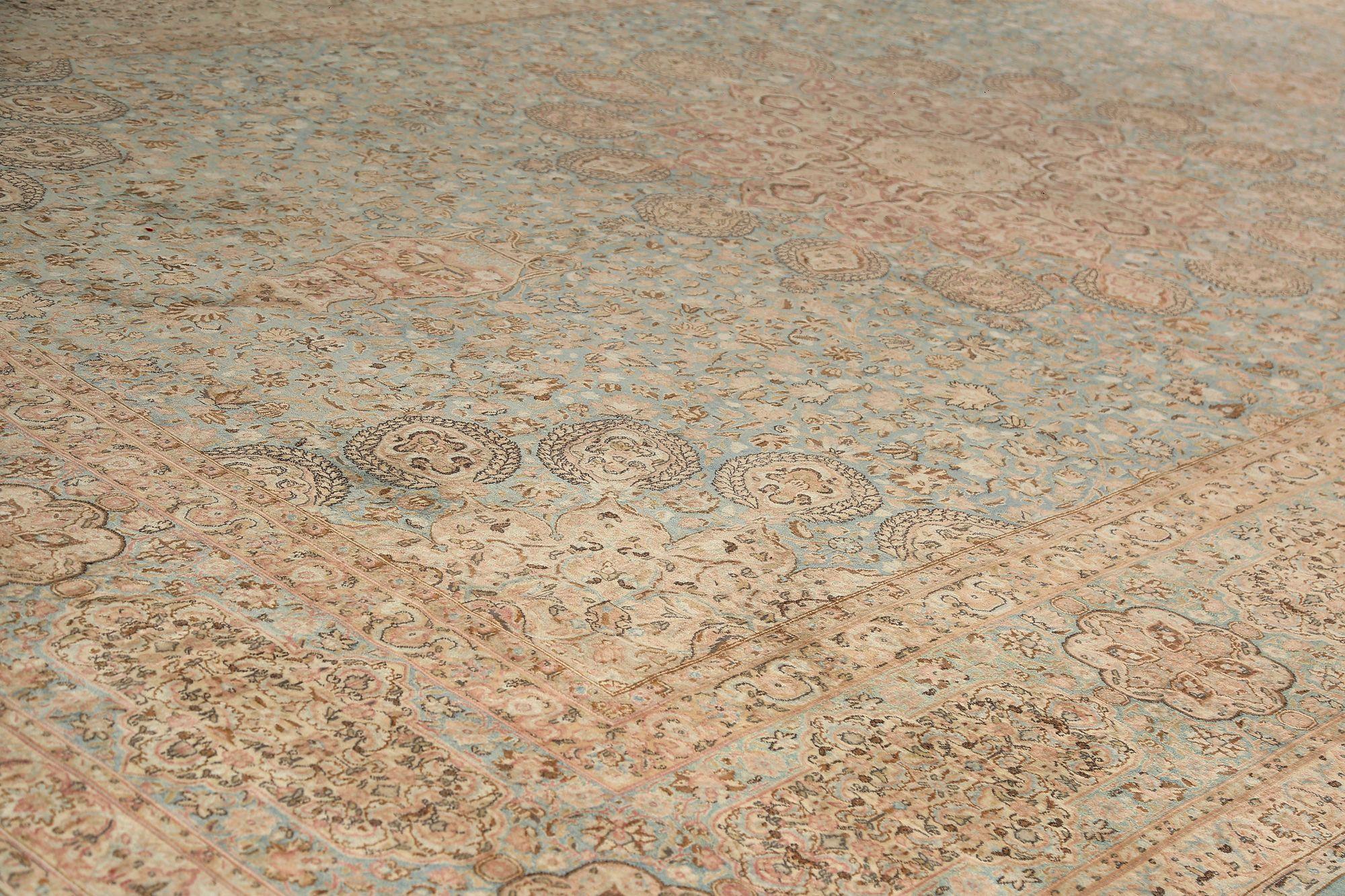 XX secolo Tappeto persiano Kerman Over Size - Lana Avorio Design-Light - 97674 in vendita