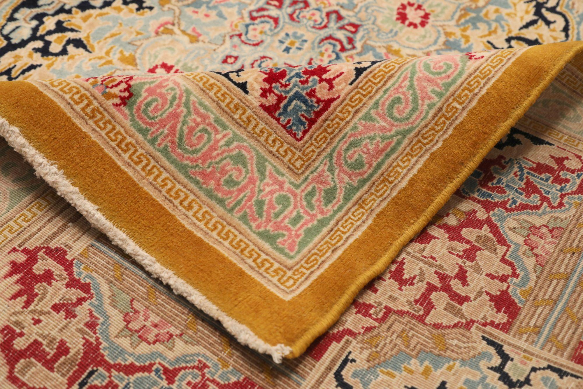Tappeto persiano Kerman Over Size - Lana Design/One Giallo - 91765 In condizioni ottime in vendita a Dallas, TX