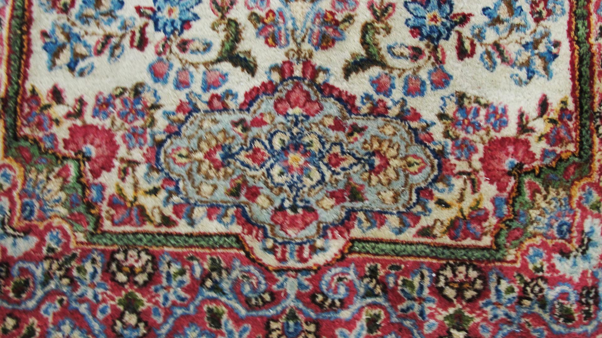 Hand-Knotted Persian Kerman Rug For Sale