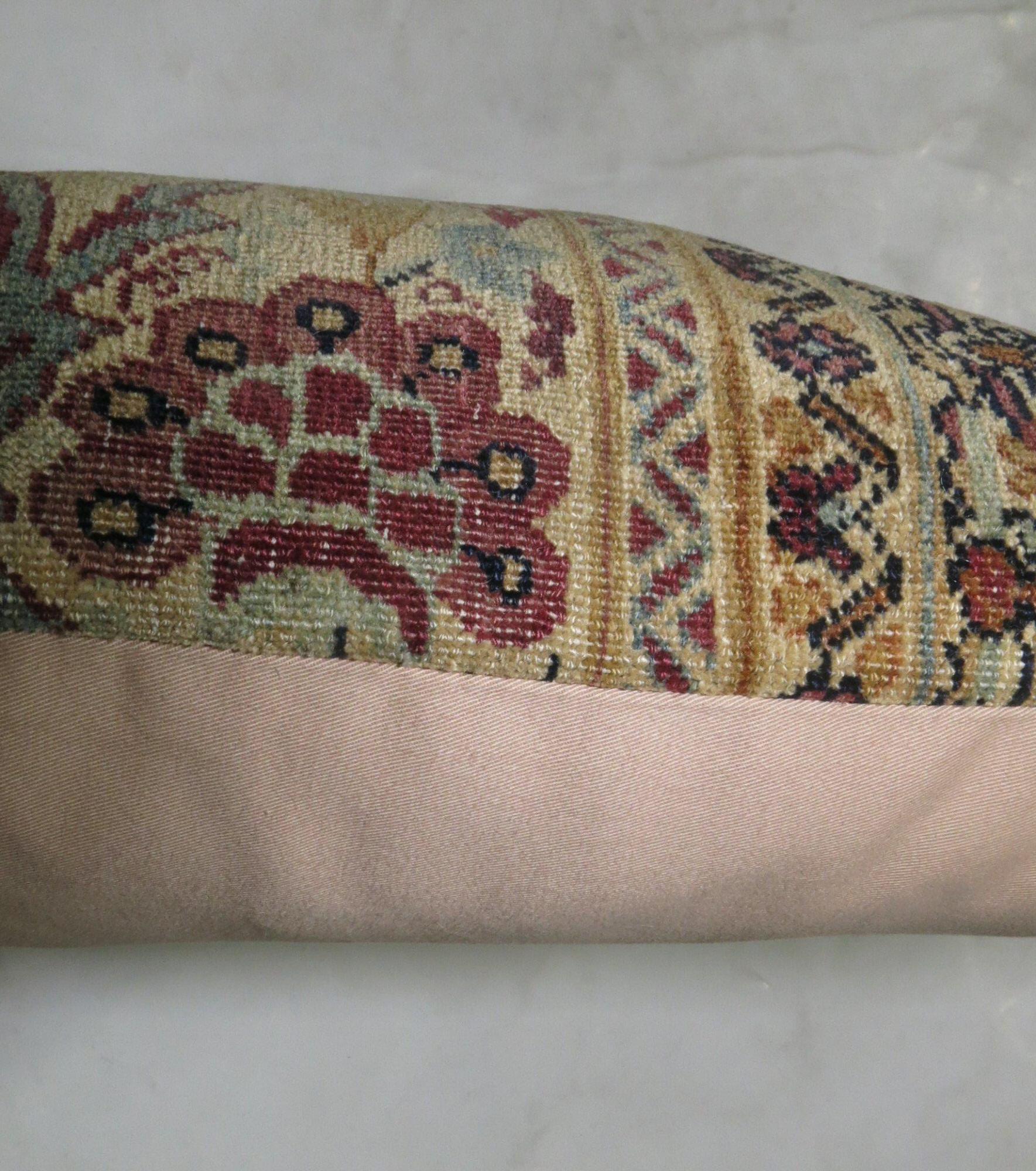 Pillow made from a 19th century Persian Kerman rug. Fill insert and zipper closure provided

Measures: 13