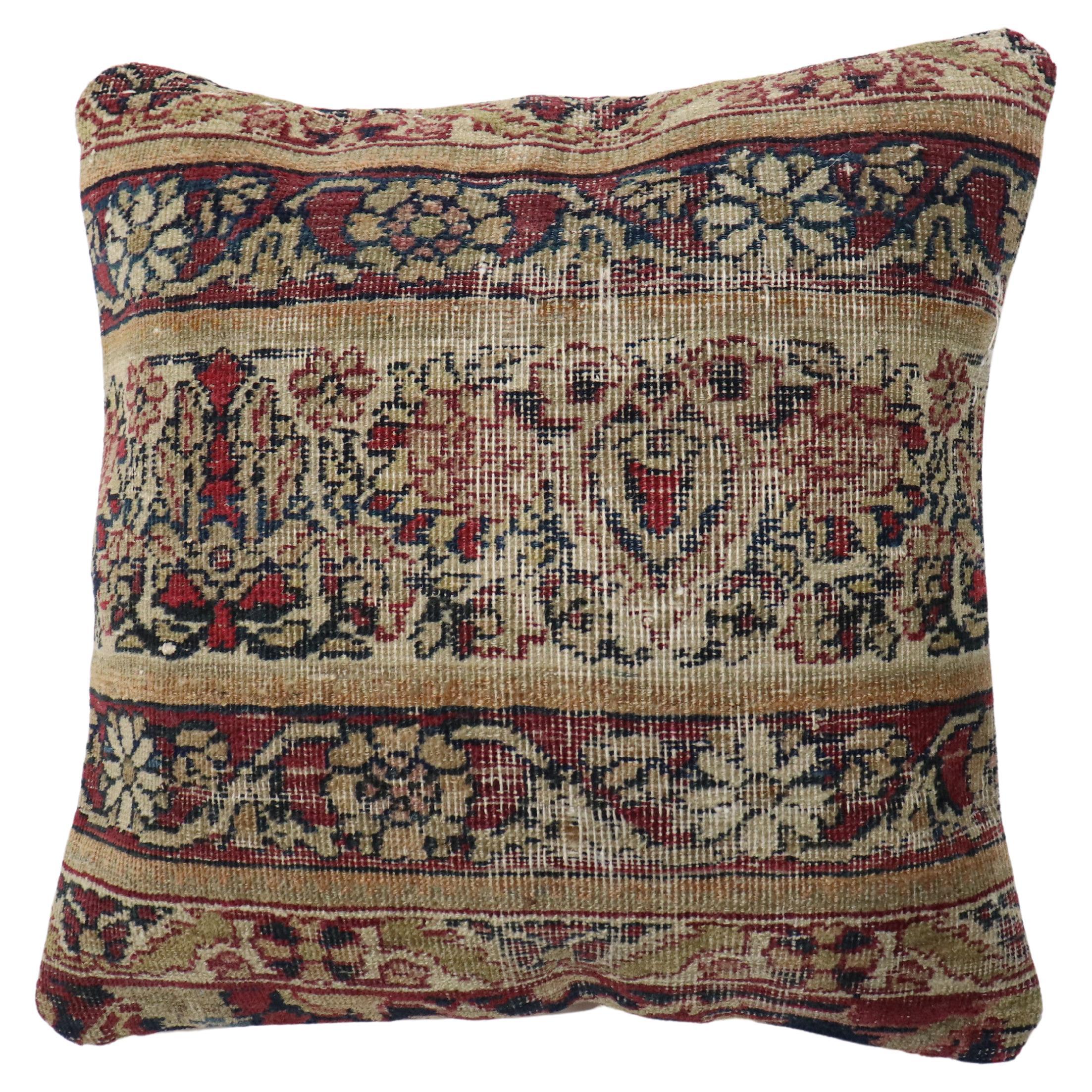 Persian Kerman Rug Pillow For Sale