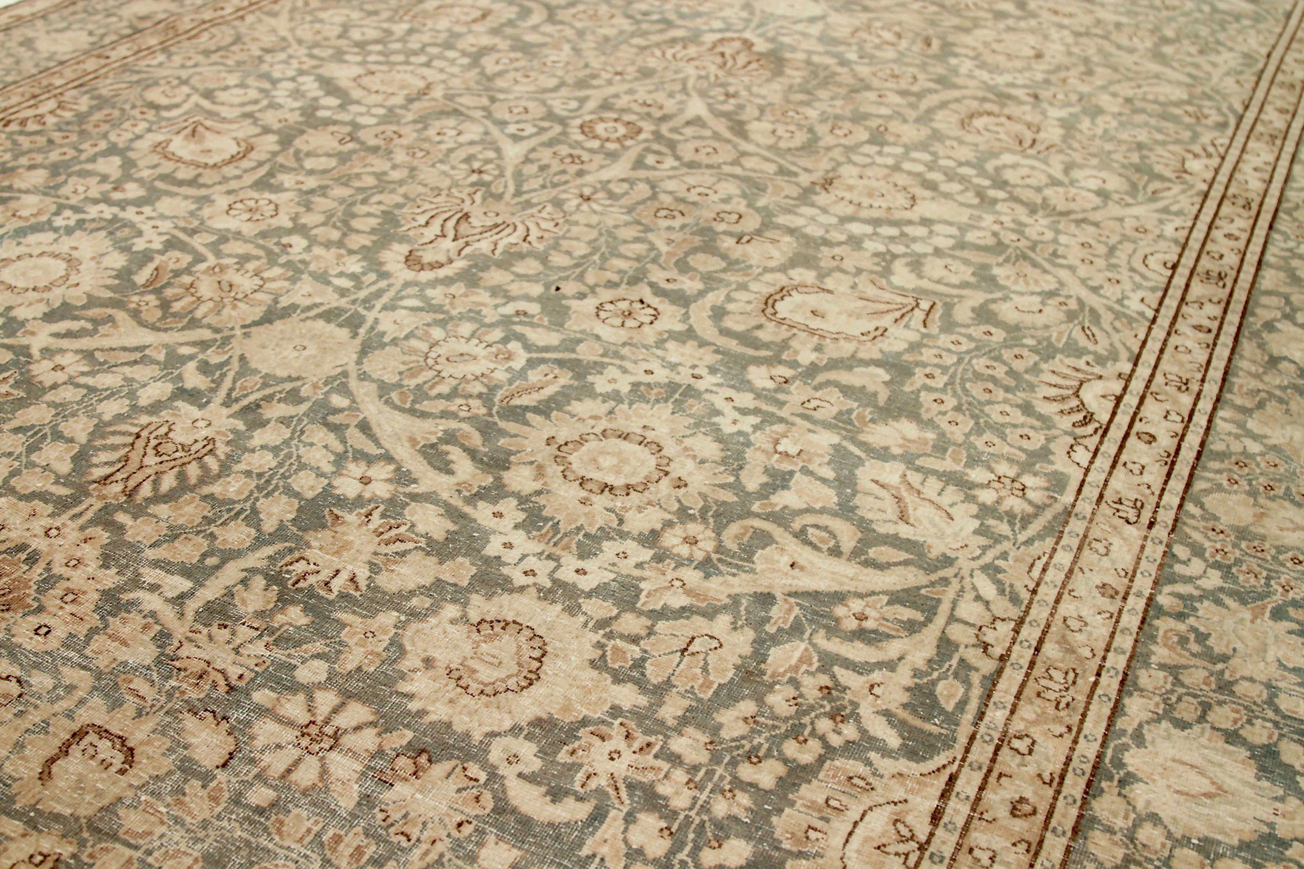 Persischer Kerman Kleiner Teppich - Wolle Braun Elfenbein Design - 92141 im Zustand „Hervorragend“ im Angebot in Dallas, TX