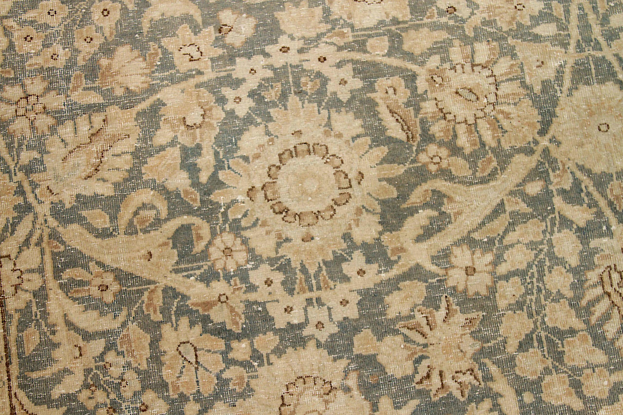Persischer Kerman Kleiner Teppich - Wolle Braun Elfenbein Design - 92141 (20. Jahrhundert) im Angebot