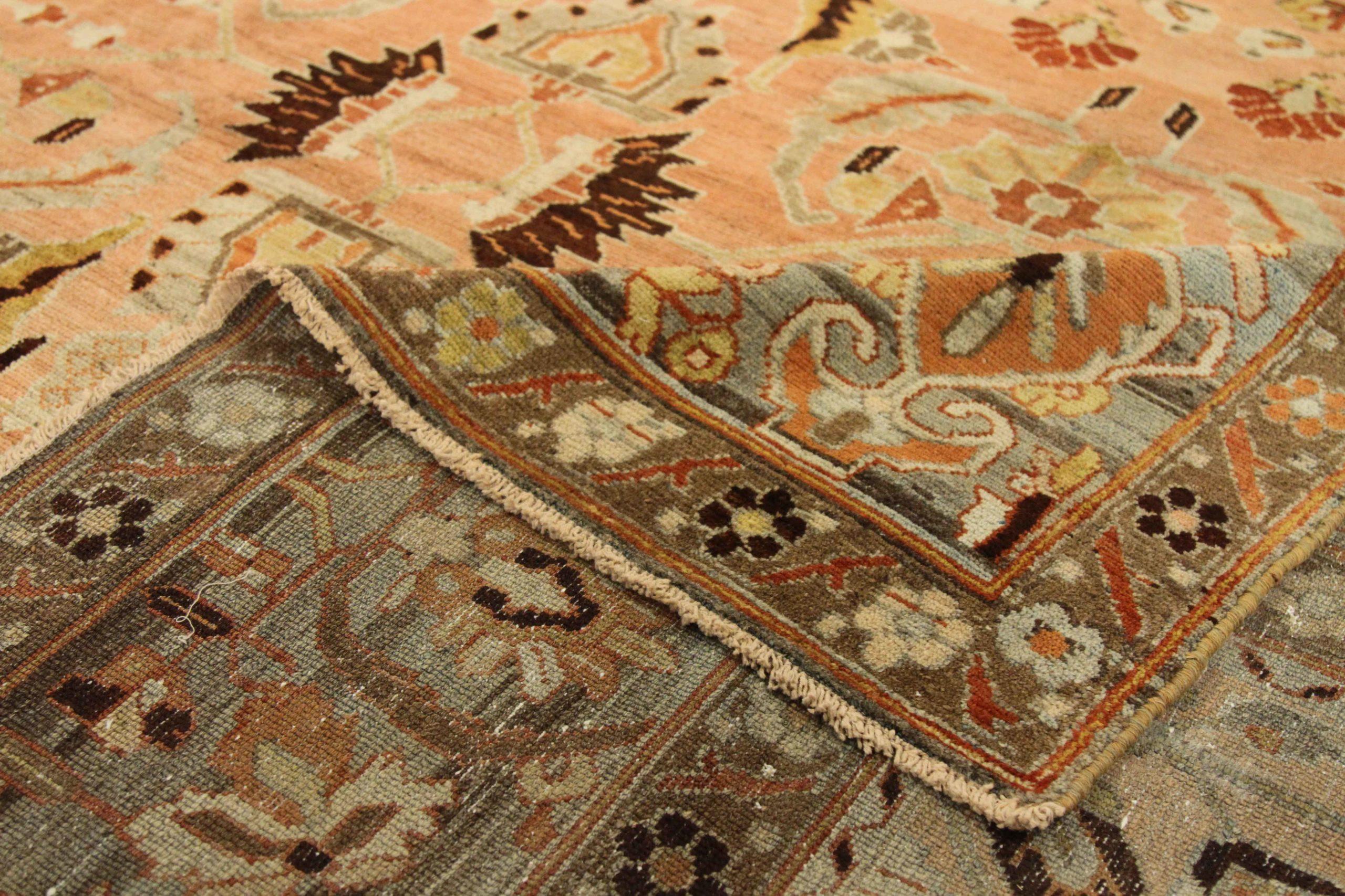 Persischer Kermanshah Over Size Teppich - Wolle Braun Elfenbein Rosa - 75887 im Zustand „Hervorragend“ im Angebot in Dallas, TX