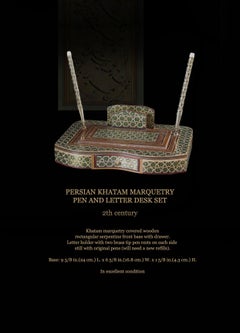 Persian Khatam Marquetry Pen and Letter Desk Set 20th Century