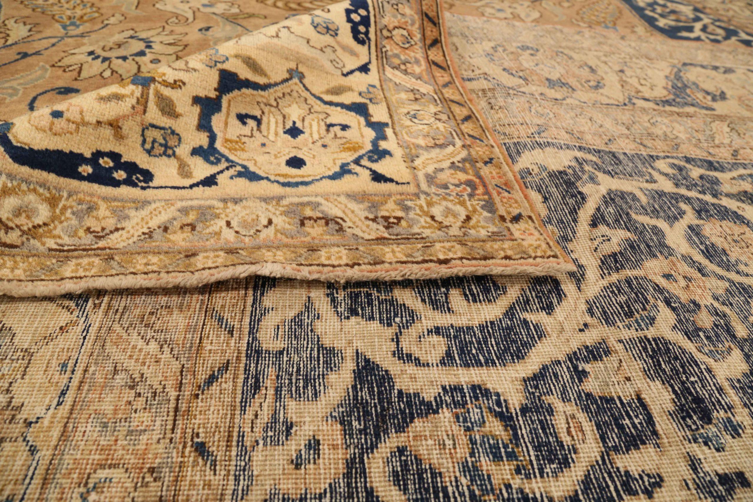 Alfombras Persas Khoi - Lana Marfil Azul Marino Diseño Rosa - 75425 en Excelente estado para la venta en Dallas, TX