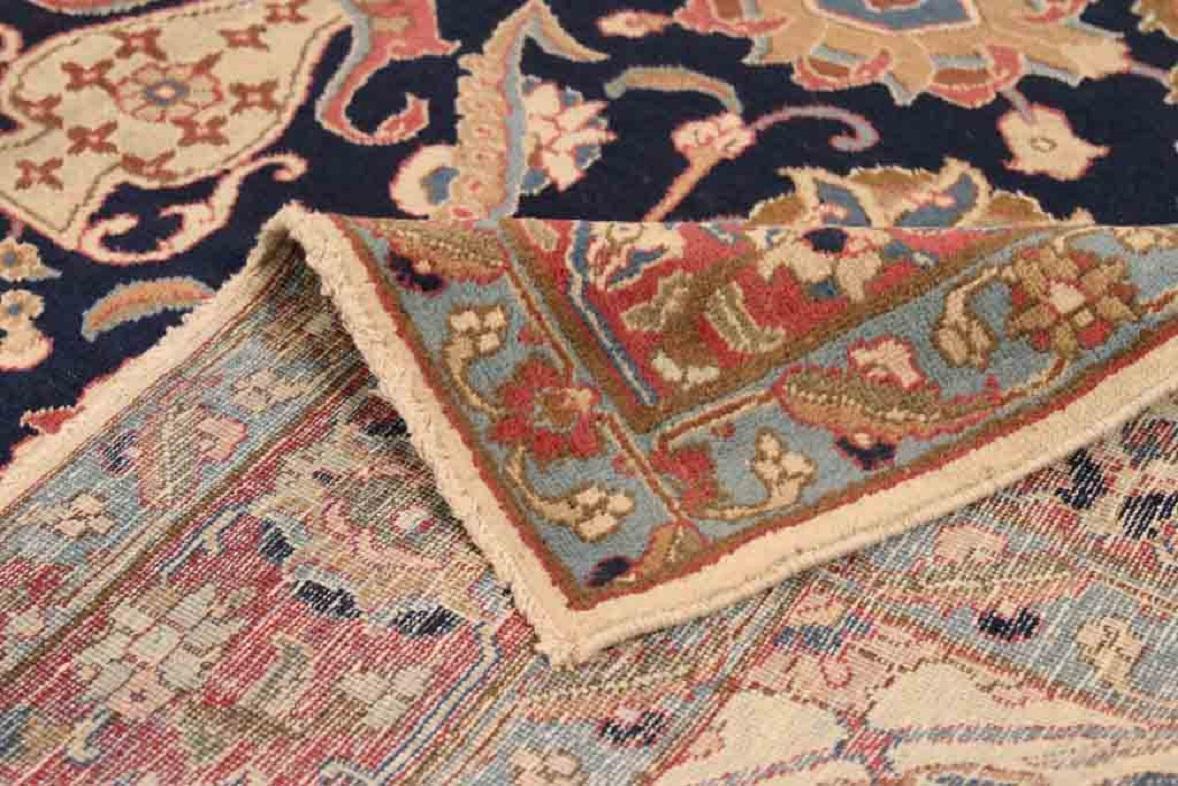 Persische Khoi-Teppiche Circa 1910 - Wolle Elfenbein Marineblau Blau Rot 71098 im Zustand „Hervorragend“ im Angebot in Dallas, TX