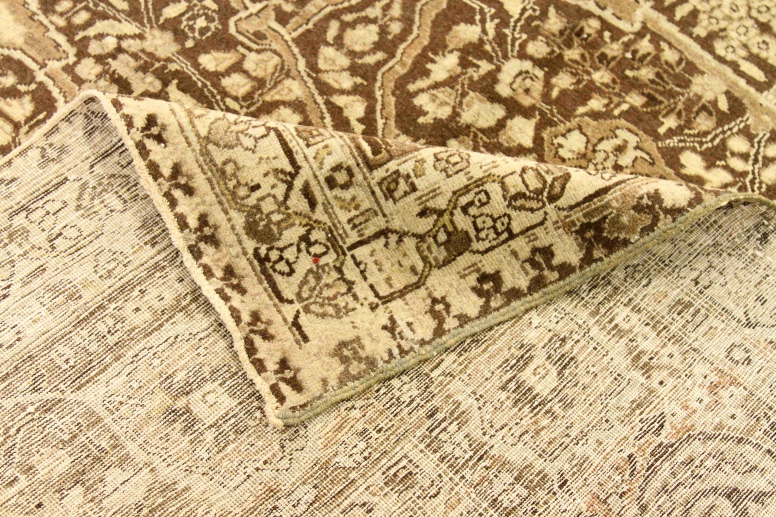 Tappeti persiani Khoi - Disegno in lana marrone avorio - 75872 In condizioni ottime in vendita a Dallas, TX